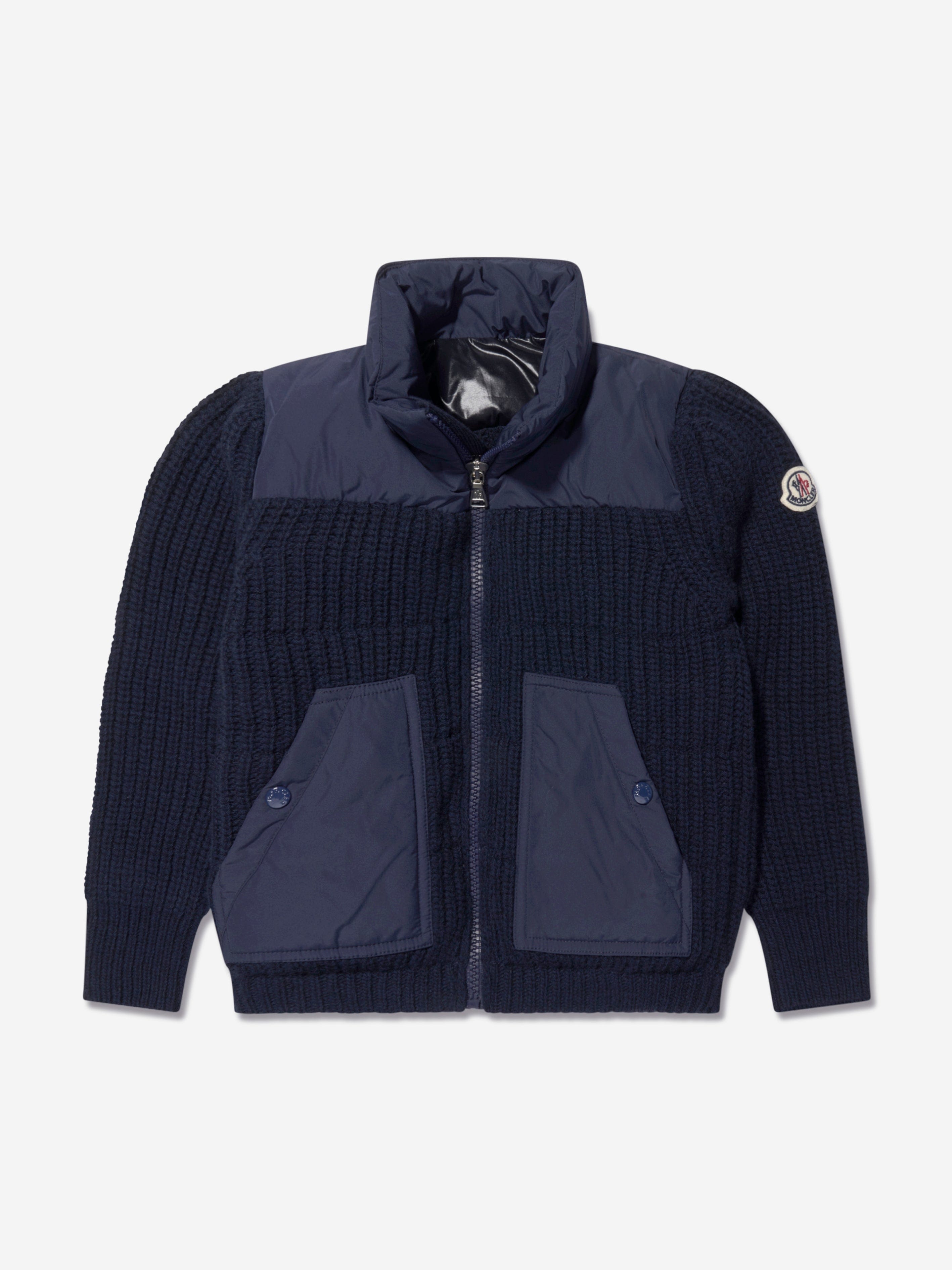 Moncler Enfant Boys Down Padded Cardigan in Navy