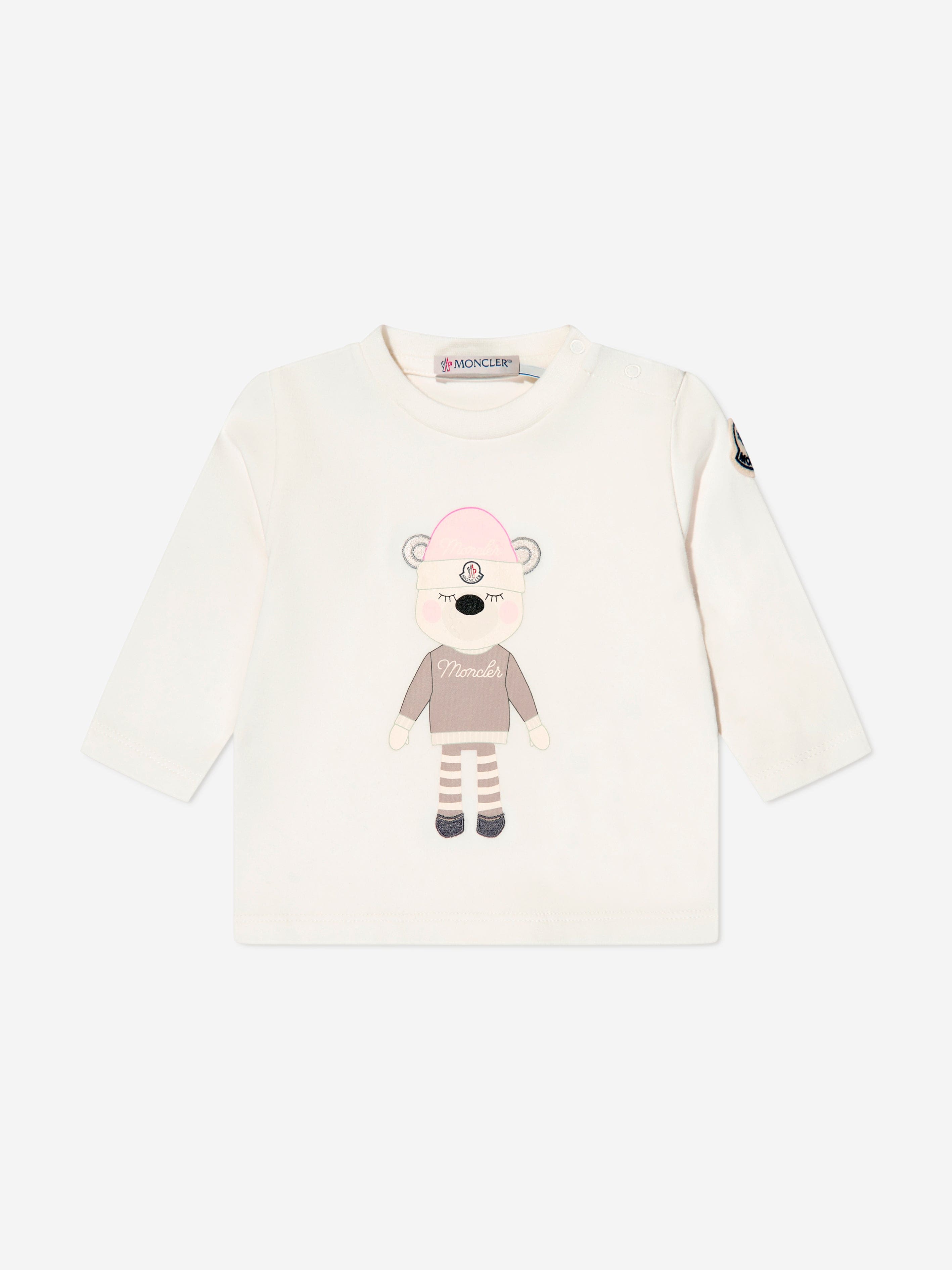 Moncler Enfant Baby Girls Long Sleeve T-Shirt in White