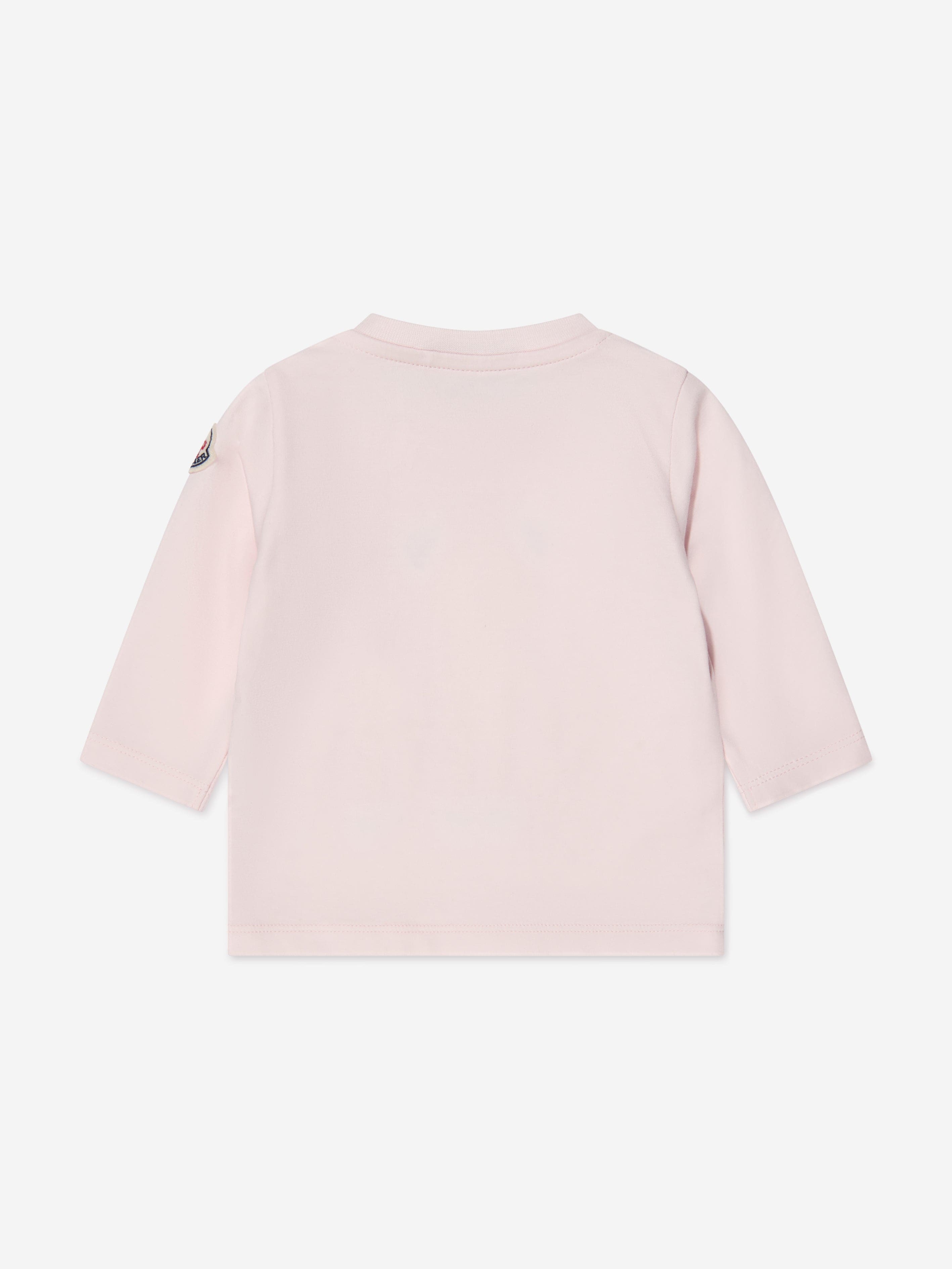 Moncler Enfant Baby Girls Long Sleeve T-Shirt in Pink