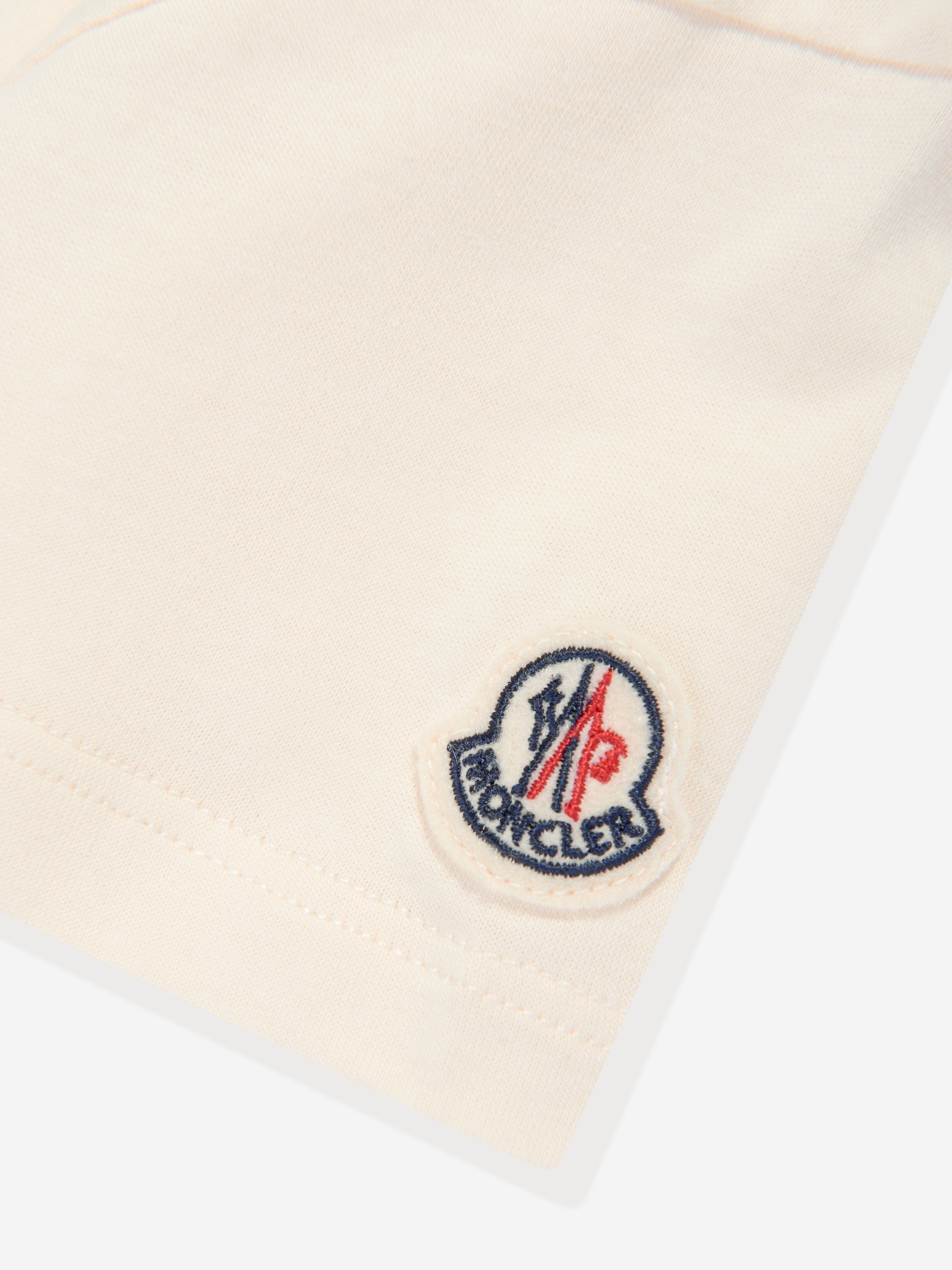 Moncler Enfant Girls Logo T-Shirt in Ivory