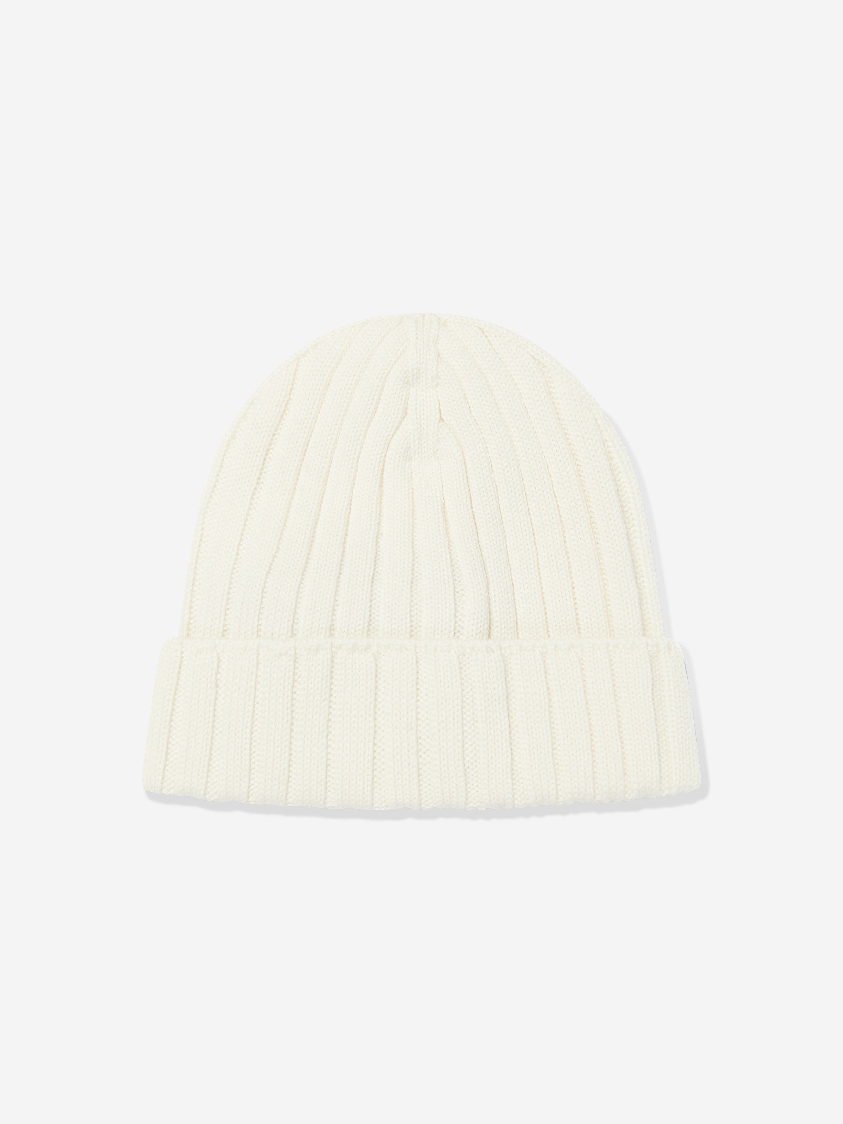 Baby Wool Knitted Beanie Hat in White