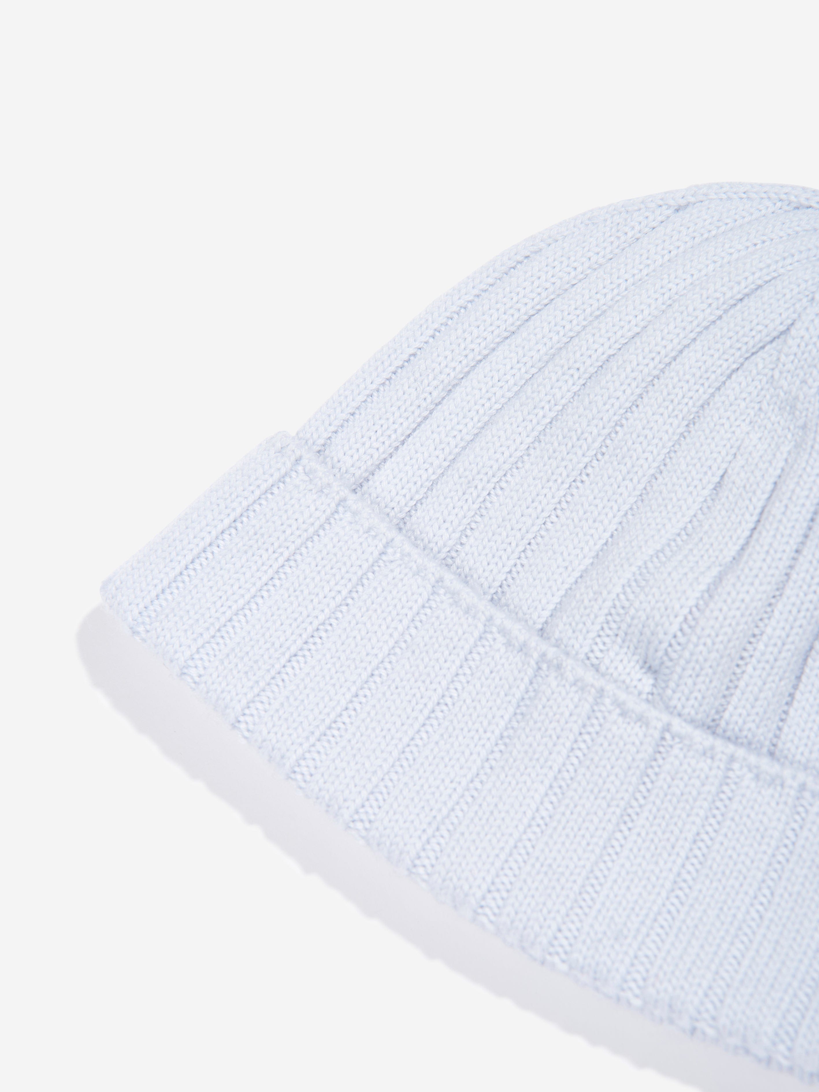 Moncler Enfant Baby Wool Knitted Beanie Hat in Blue