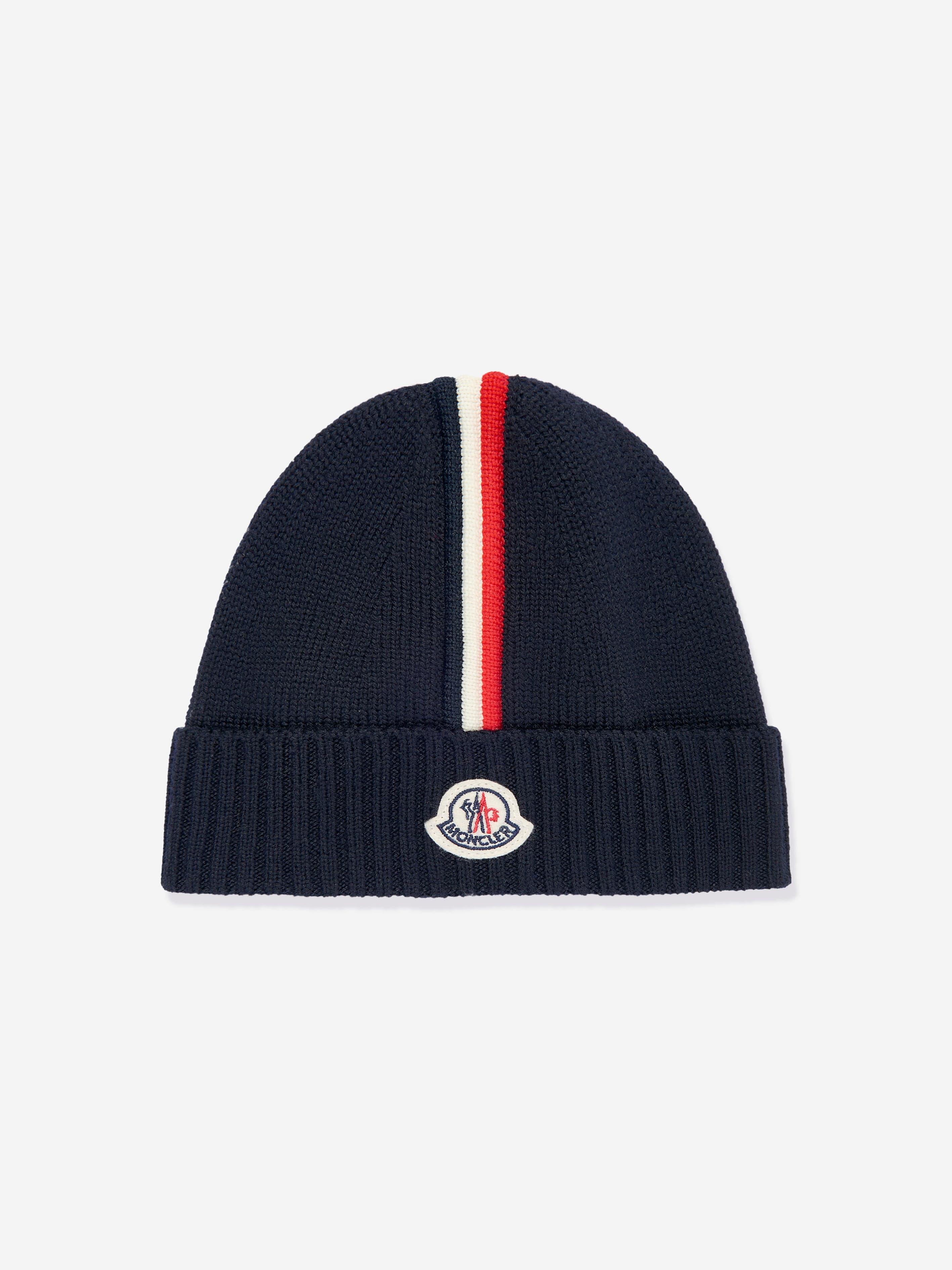 Moncler Enfant Baby Boys Wool Beanie Hat in Navy