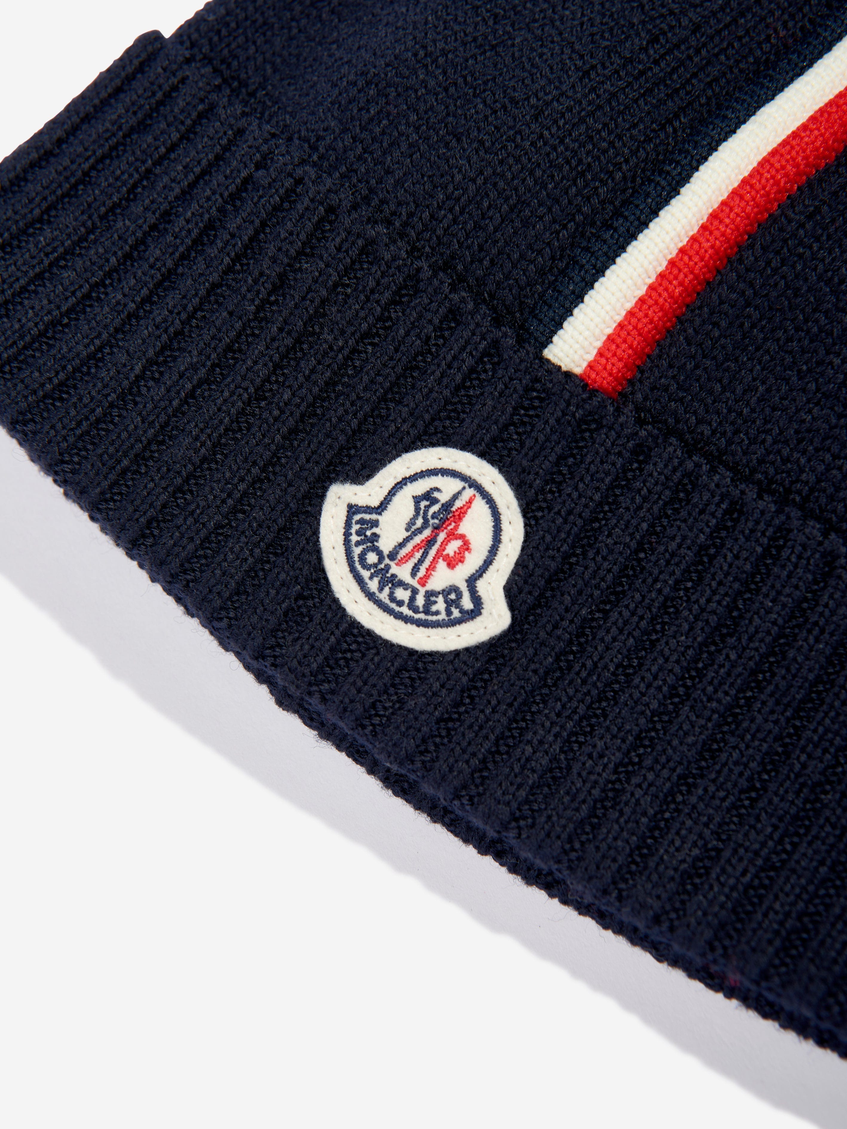 Moncler Enfant Baby Boys Wool Beanie Hat in Navy