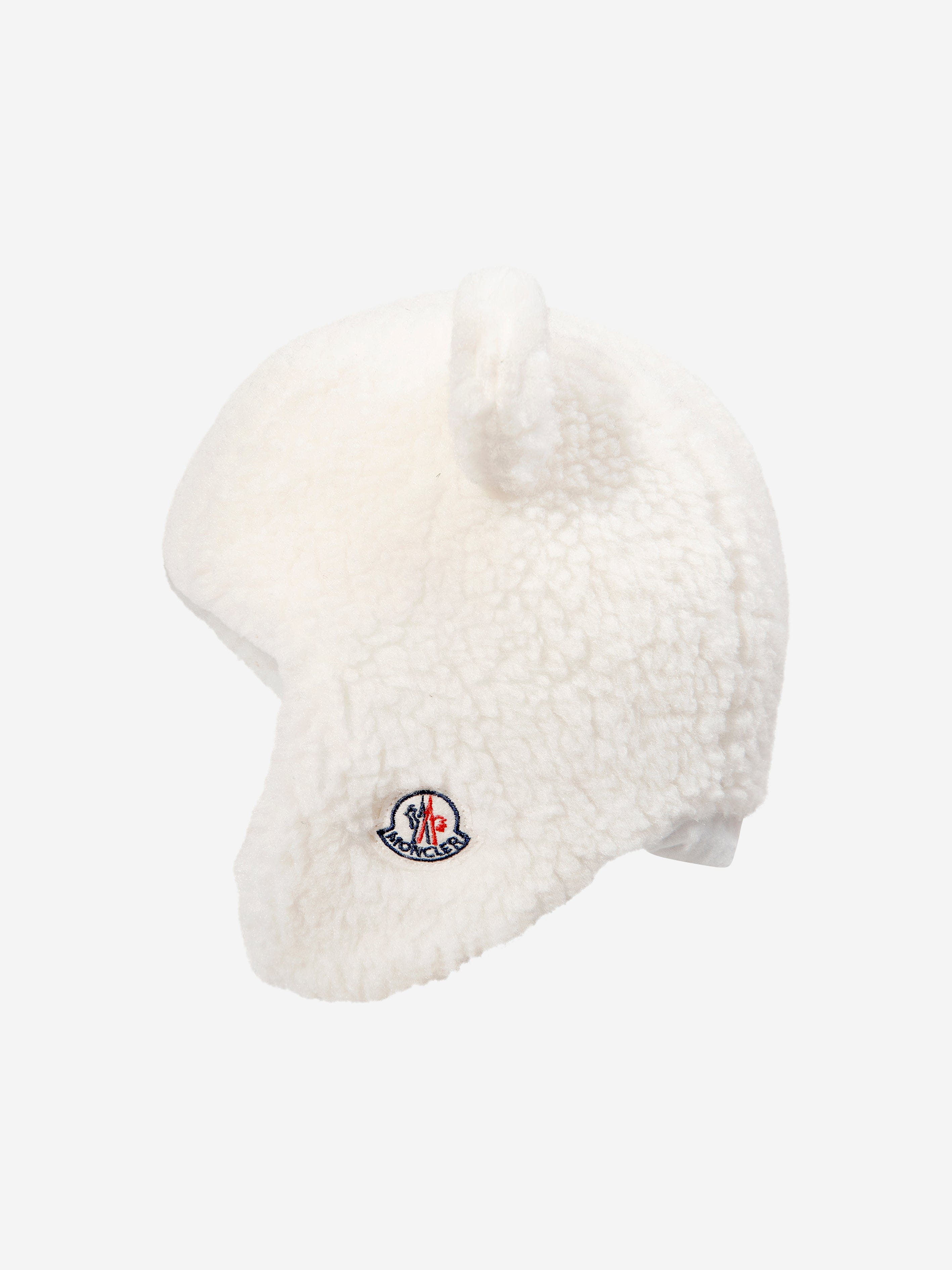 Moncler Enfant Baby Teddy Cap With Earflaps in Ivory