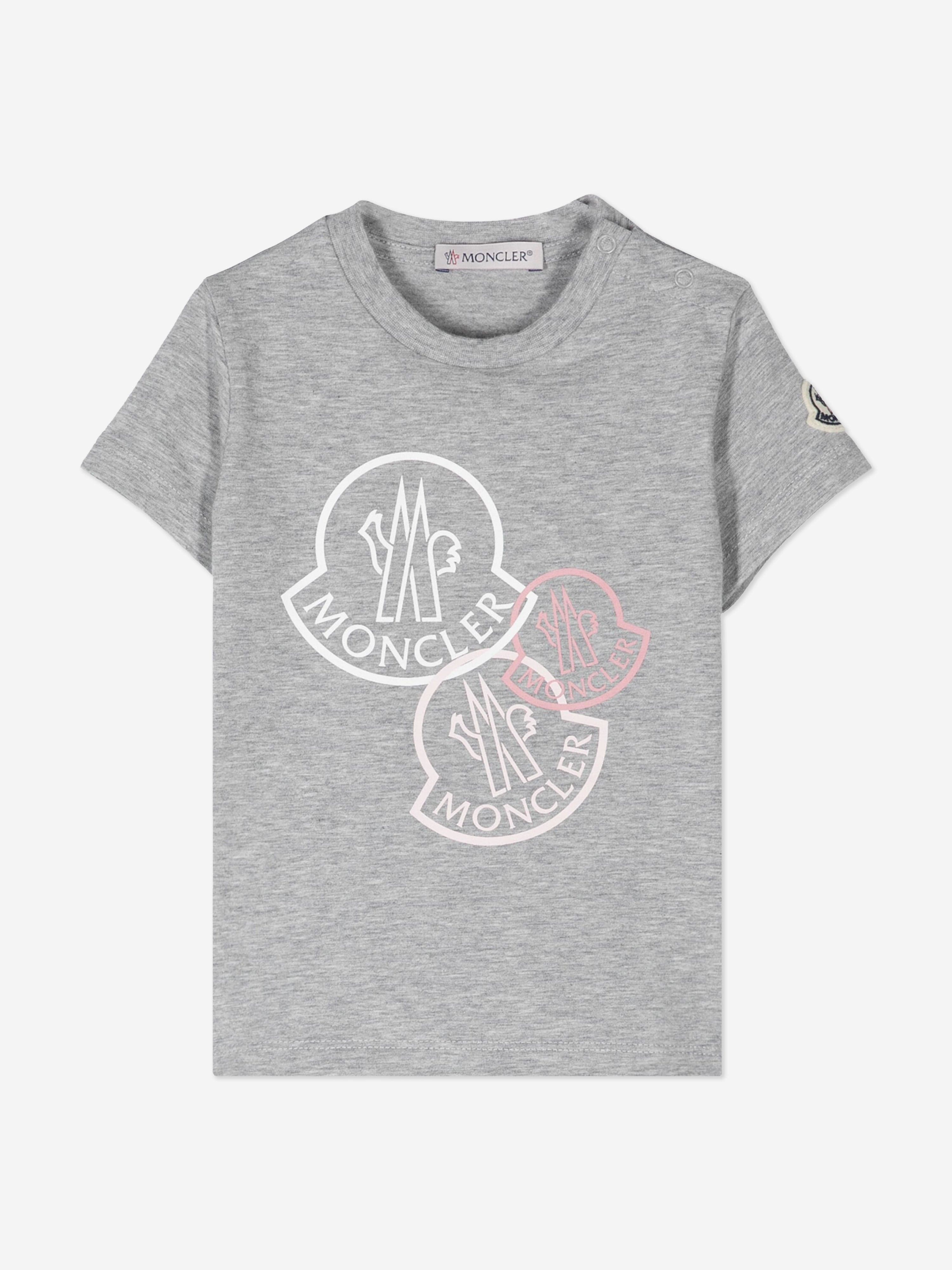 Moncler Enfant Baby Girls LogoT-Shirt in Grey