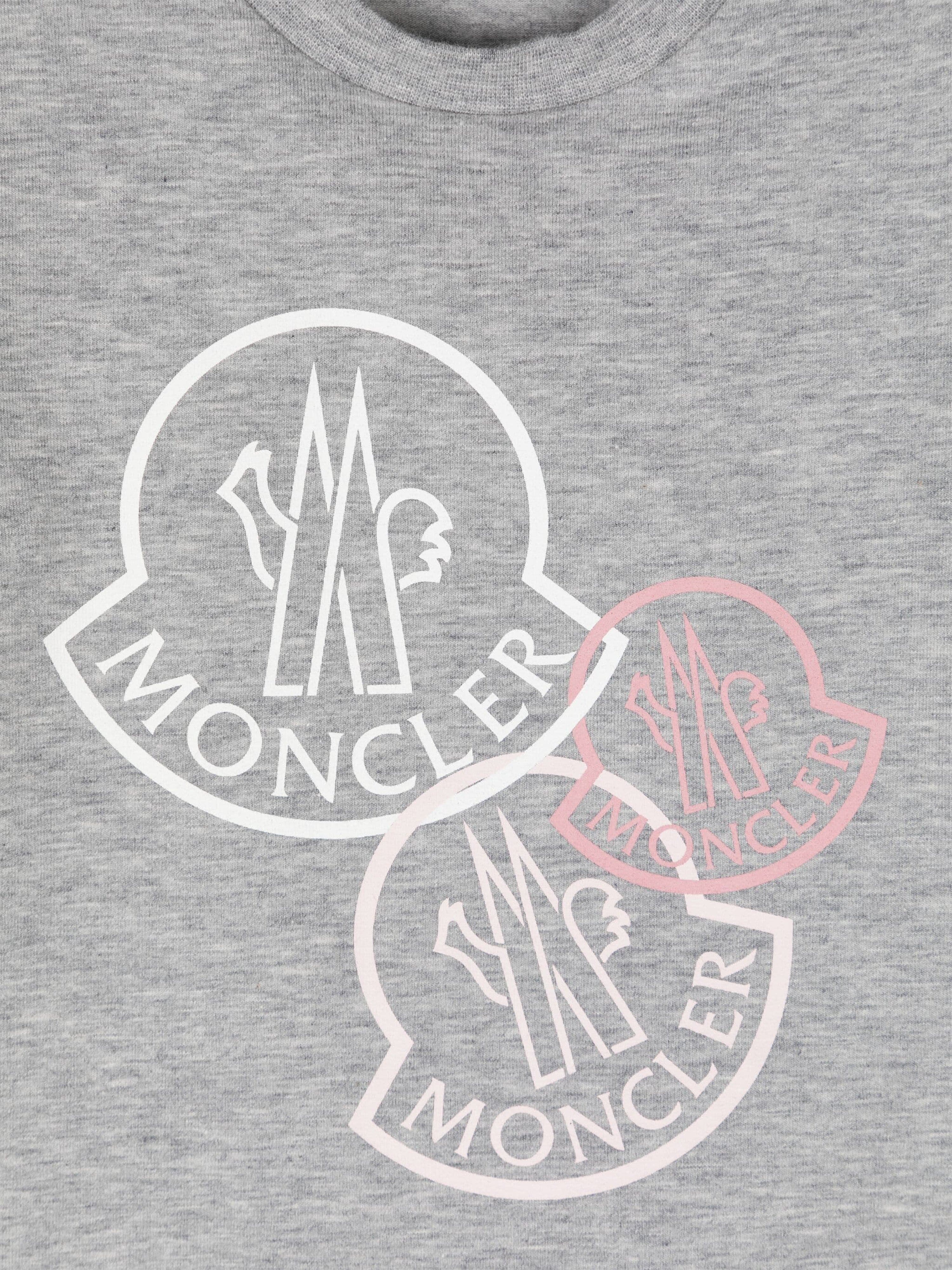 Moncler Enfant Baby Girls LogoT-Shirt in Grey