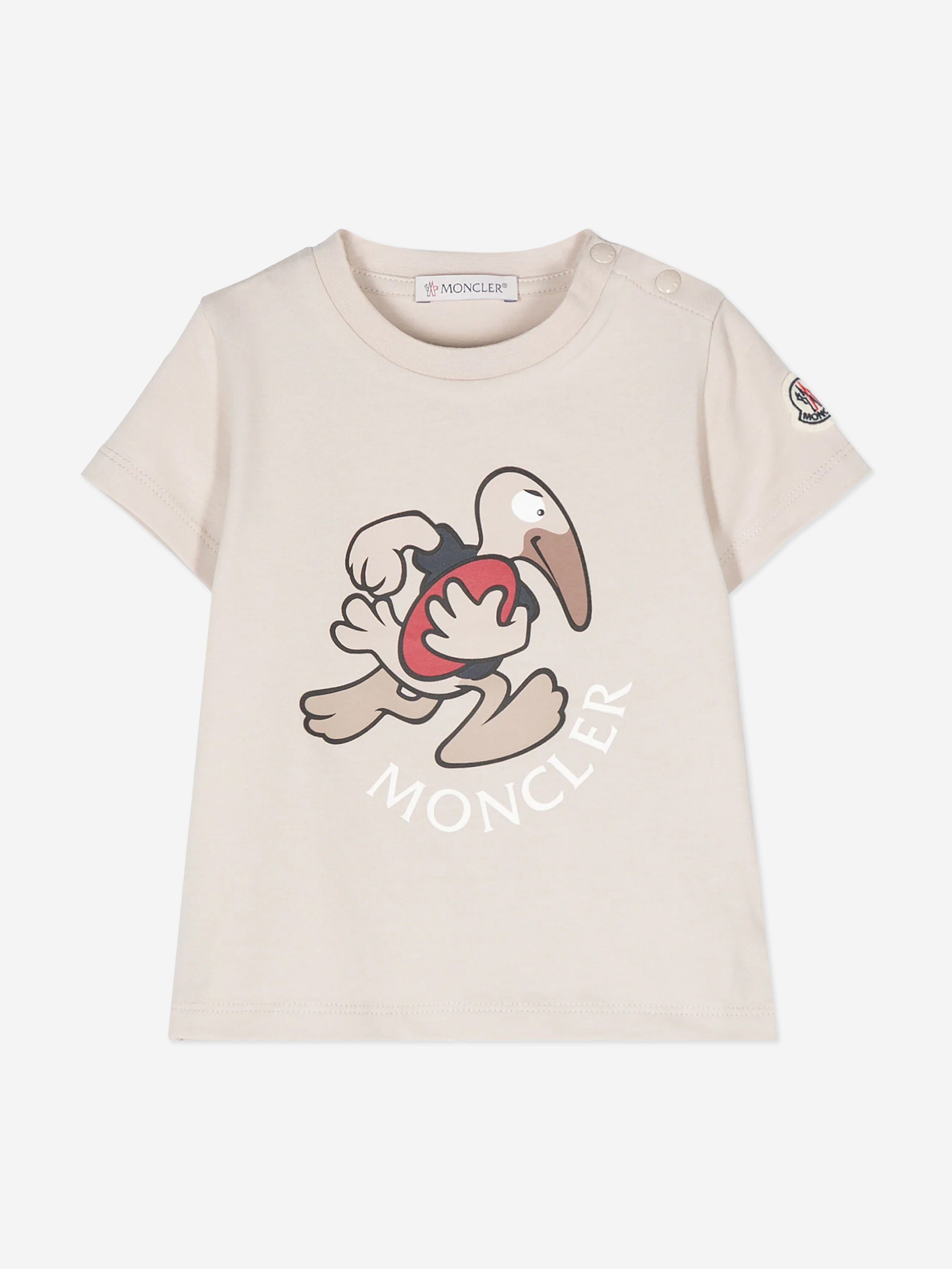 Moncler Enfant Baby Boys Logo T-Shirt in Beige