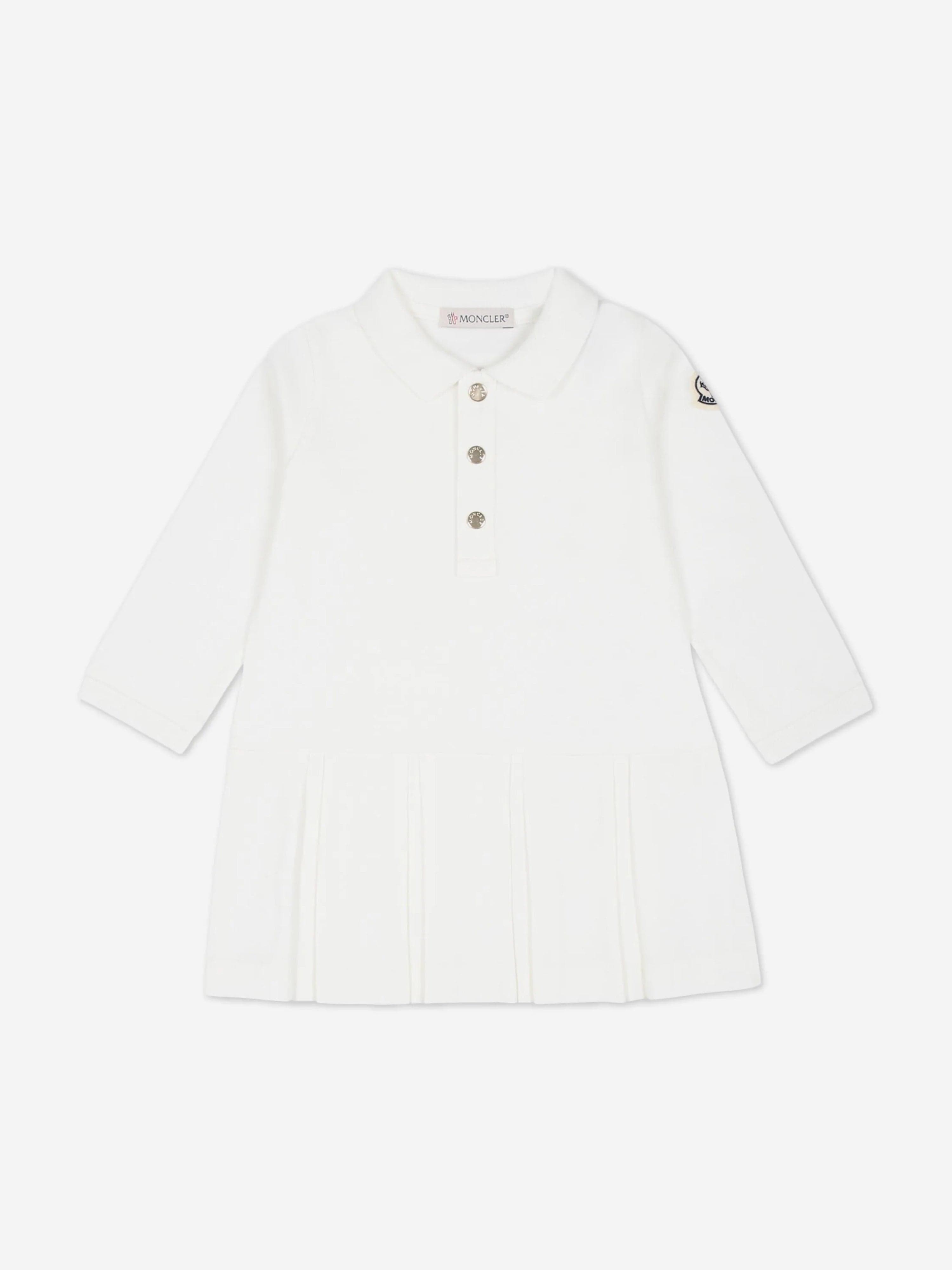 Moncler Enfant Baby Girls Polo Dress in Ivory