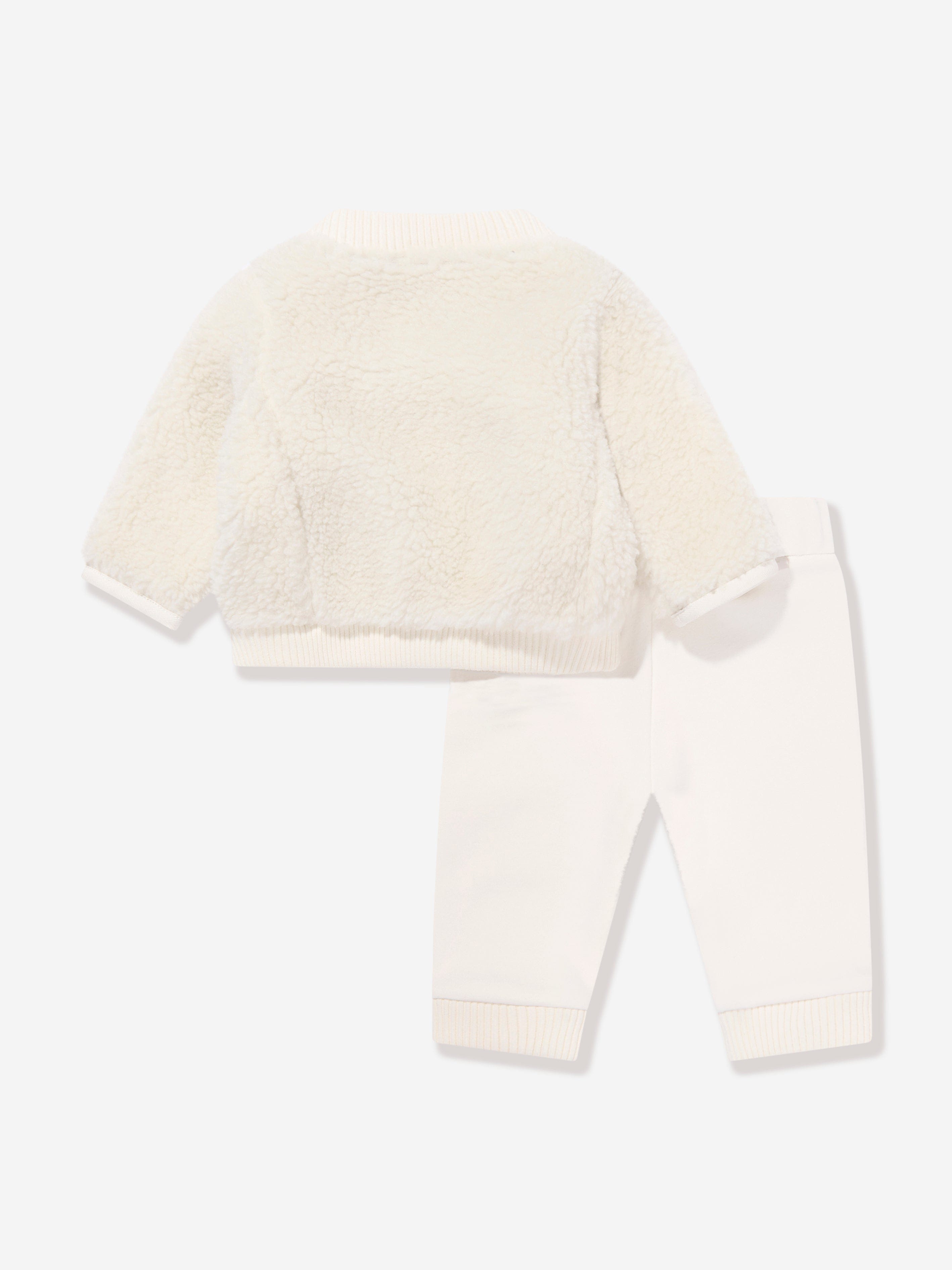 Moncler Enfant Baby Teddy Fleece Tracksuit in Ivory