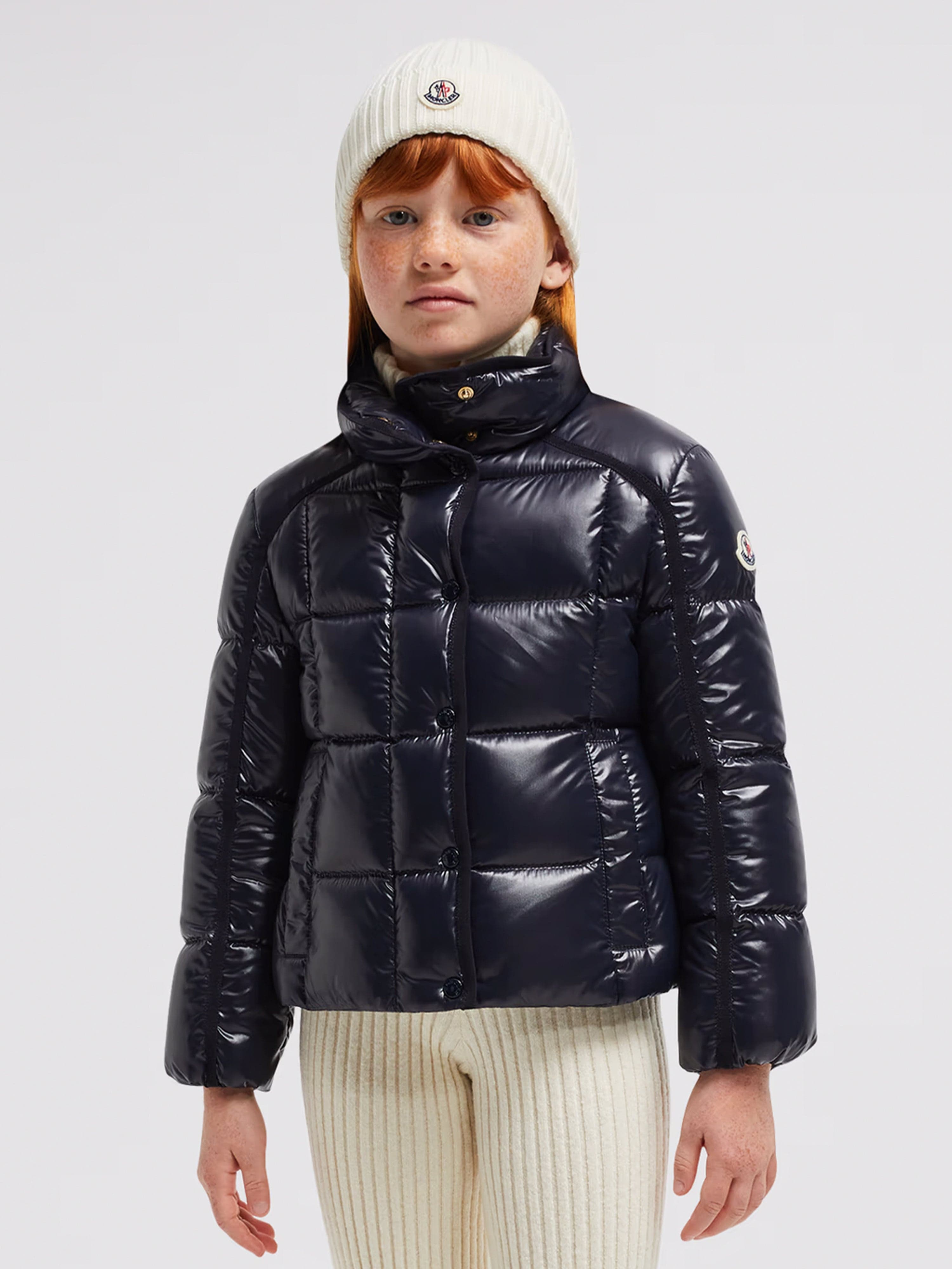 Moncler Enfant Girls Down Padded Selat Jacket in Navy