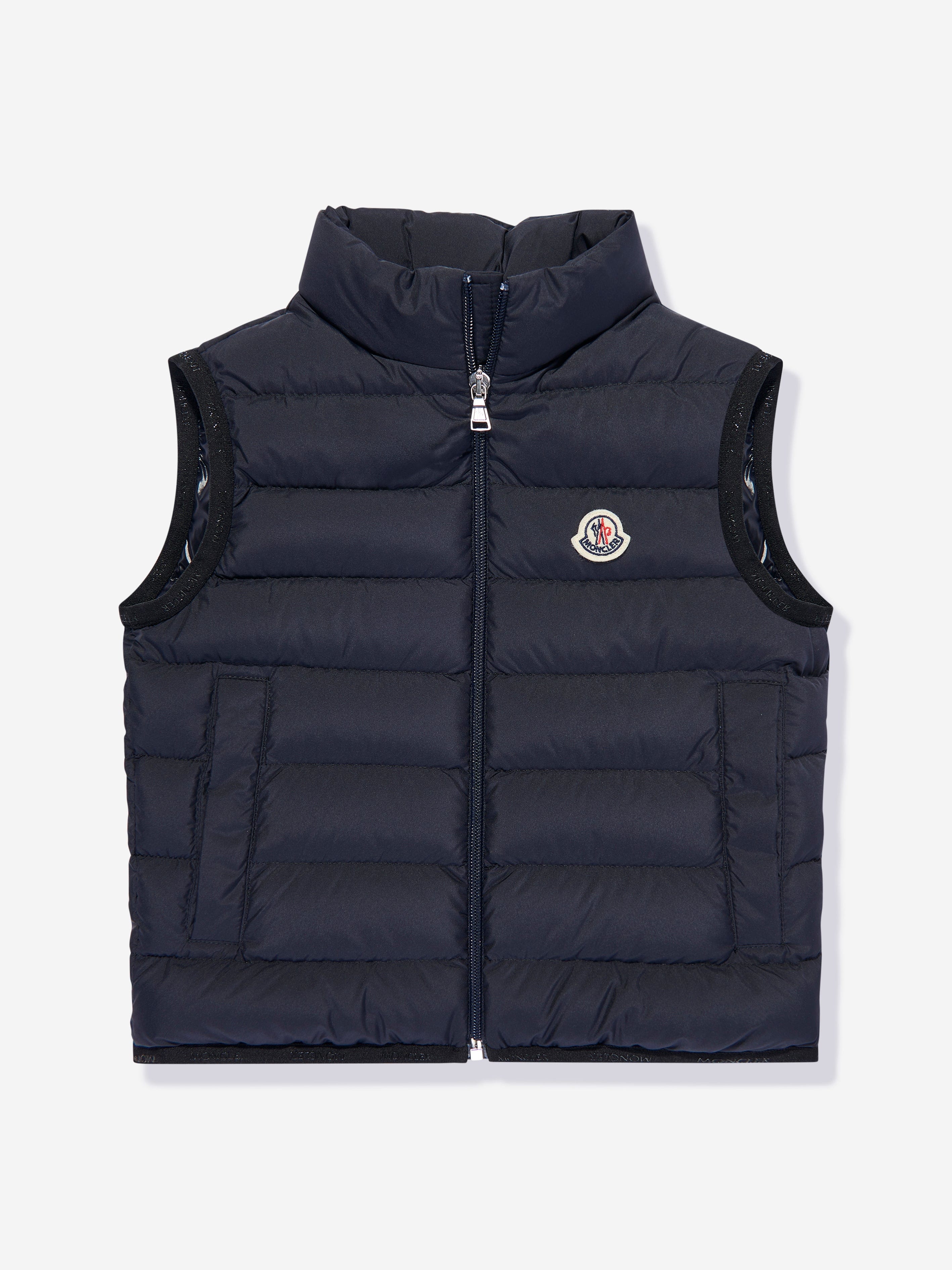 Moncler Enfant Boys Down Padded Contrin Gilet in Navy