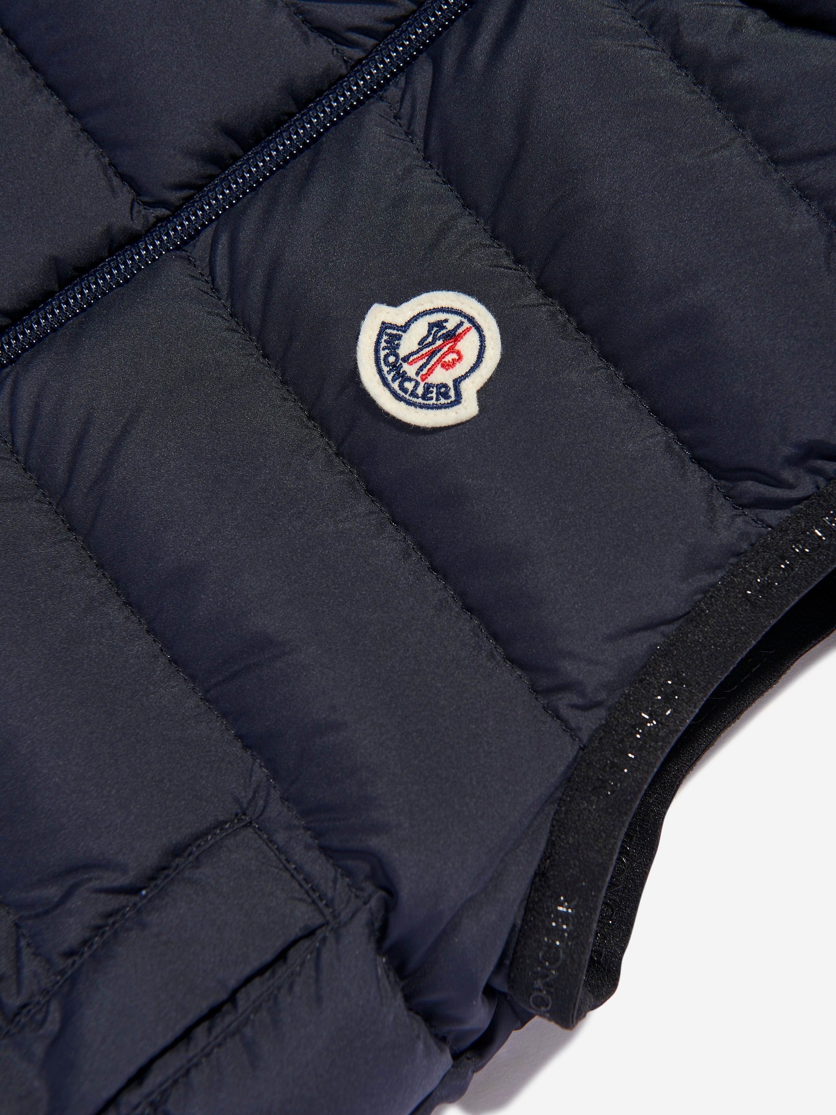 Moncler Enfant Boys Down Padded Contrin Gilet in Navy