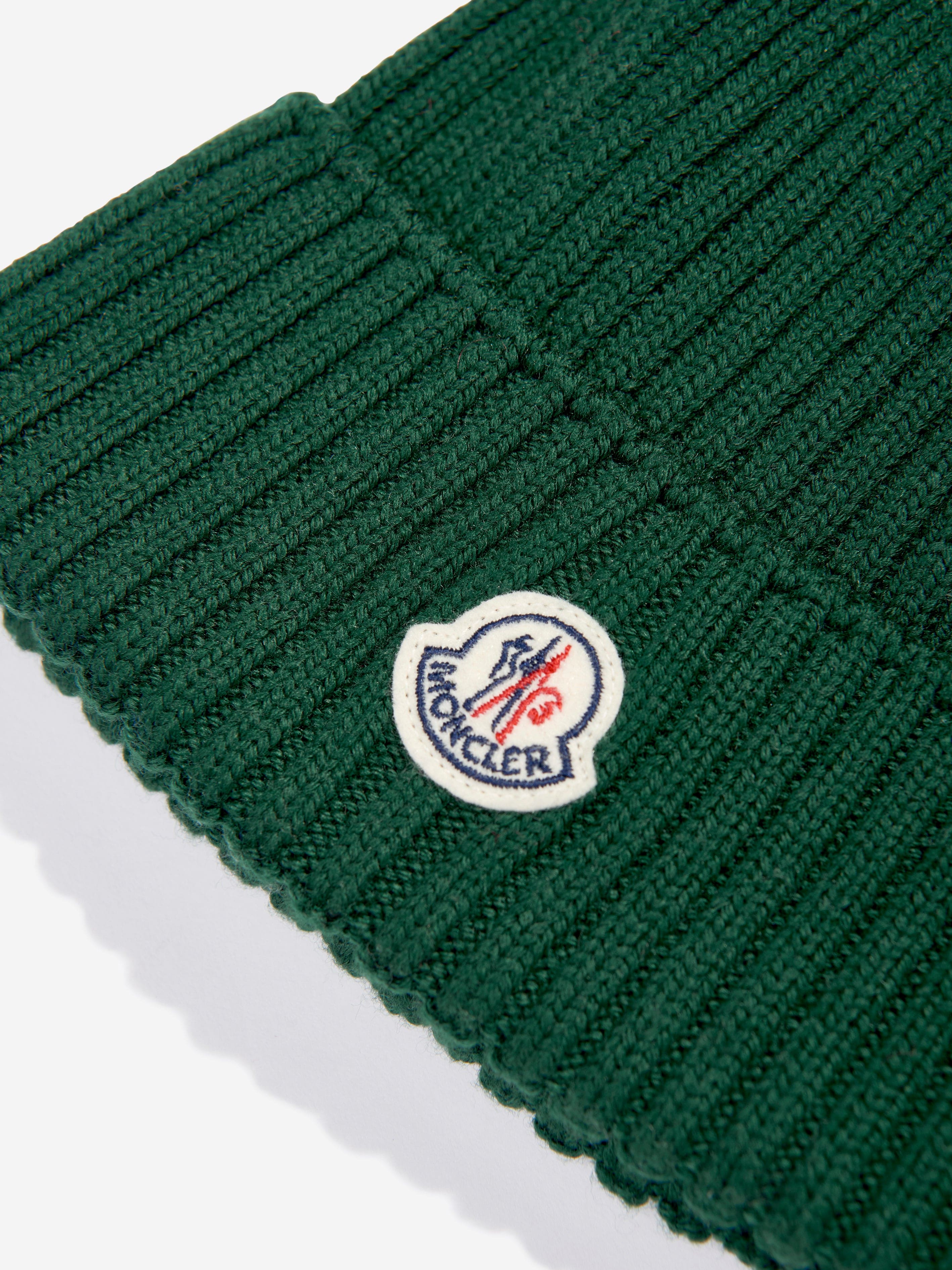 Moncler Enfant Boys Wool Beanie Hat in Green