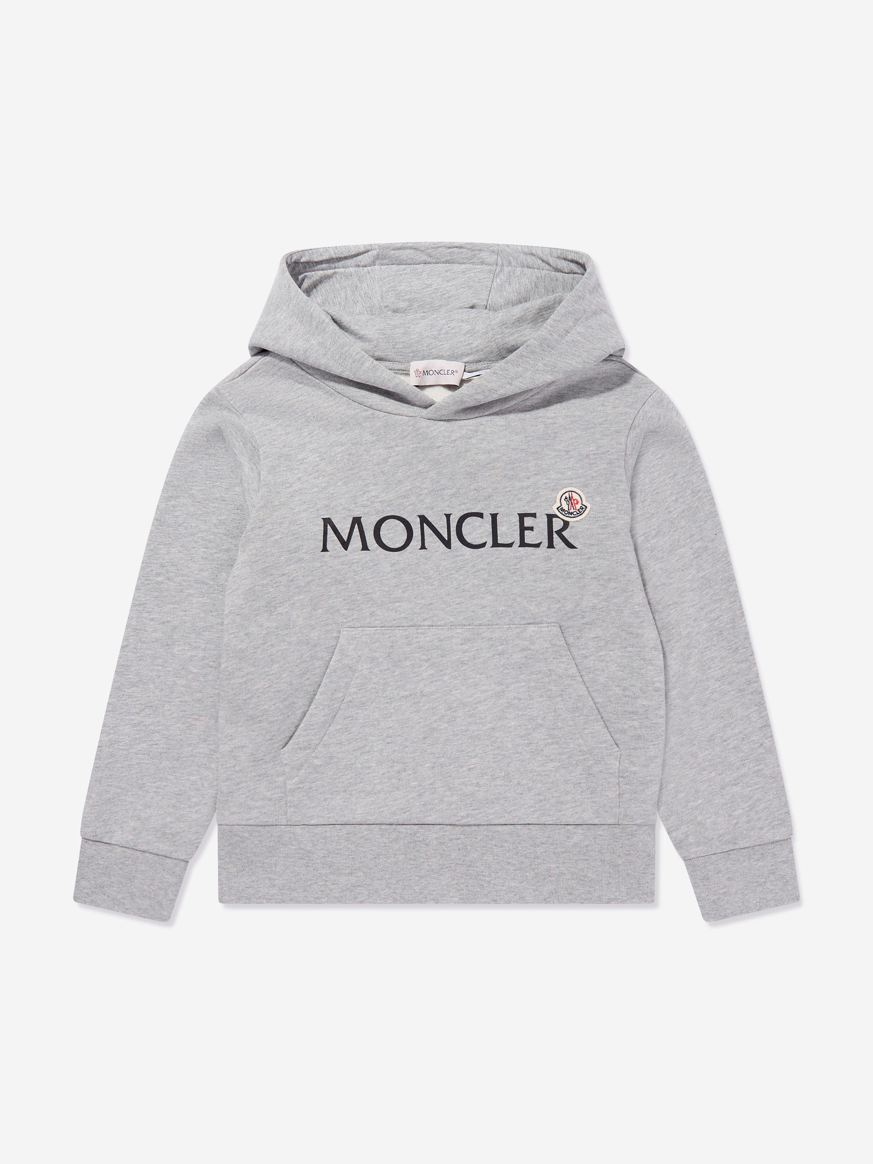 Moncler Enfant Boys Logo Hoodie in Grey