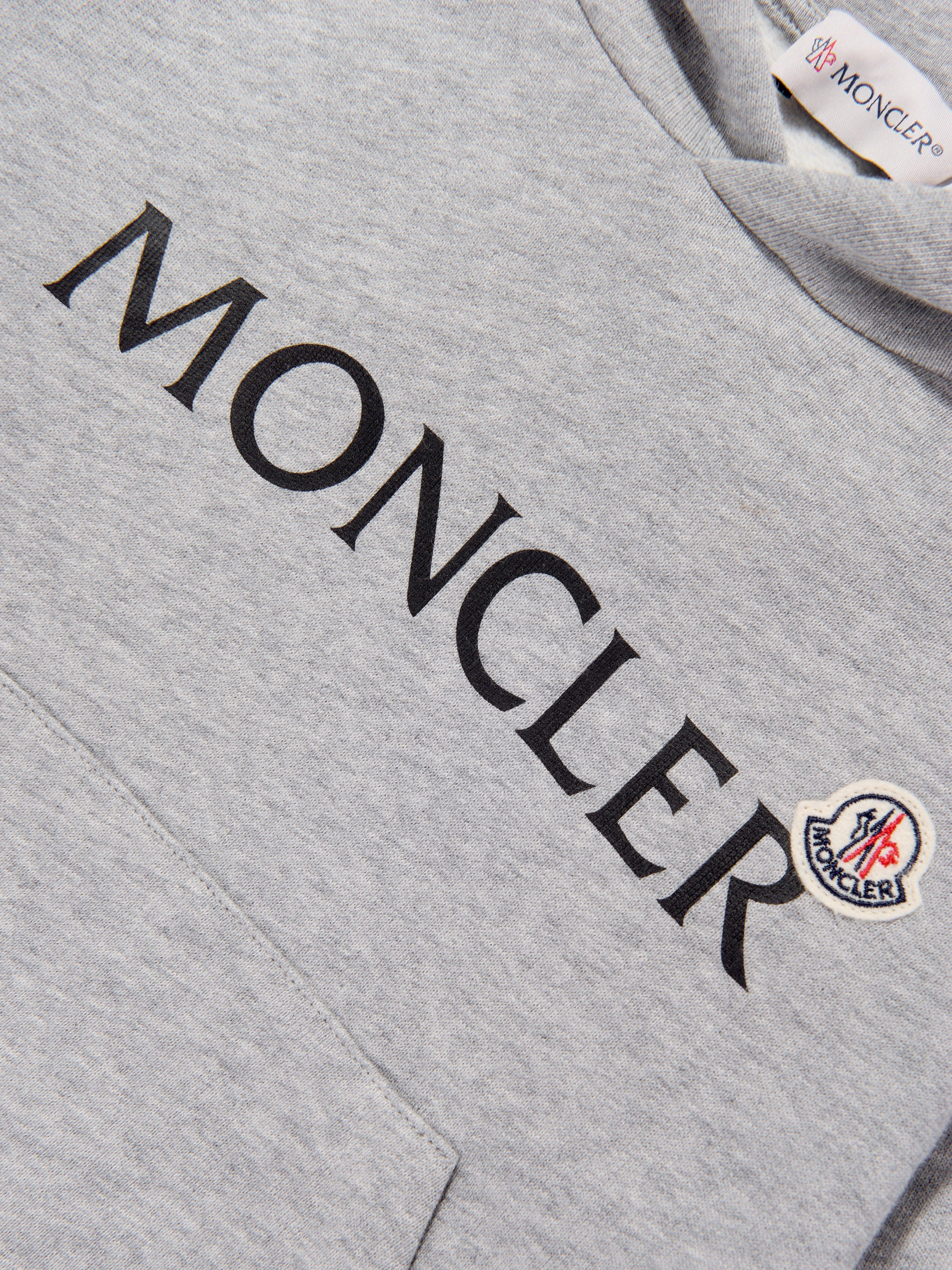 Moncler Enfant Boys Logo Hoodie in Grey