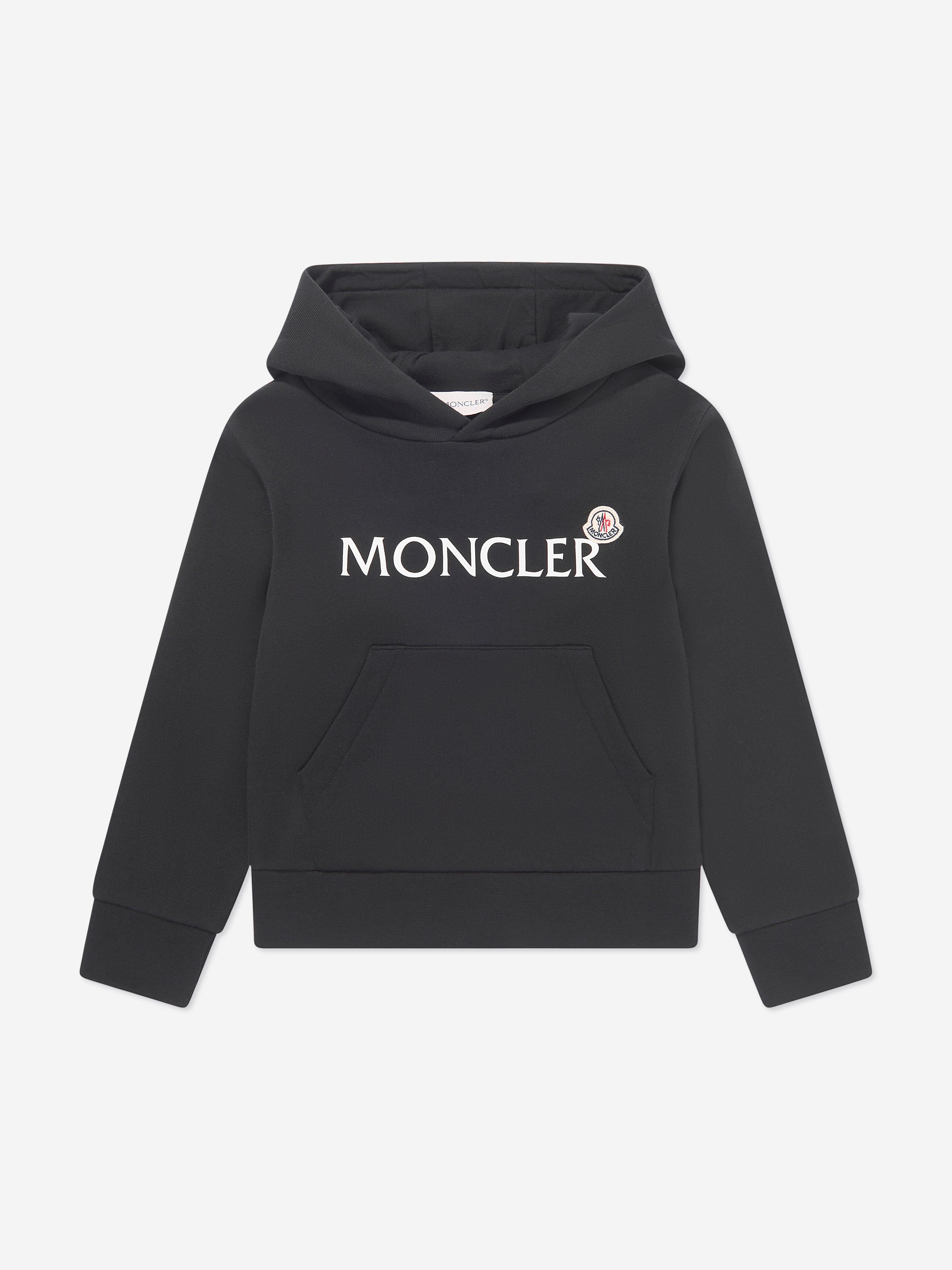 Moncler Enfant Boys Logo Hoodie in Black