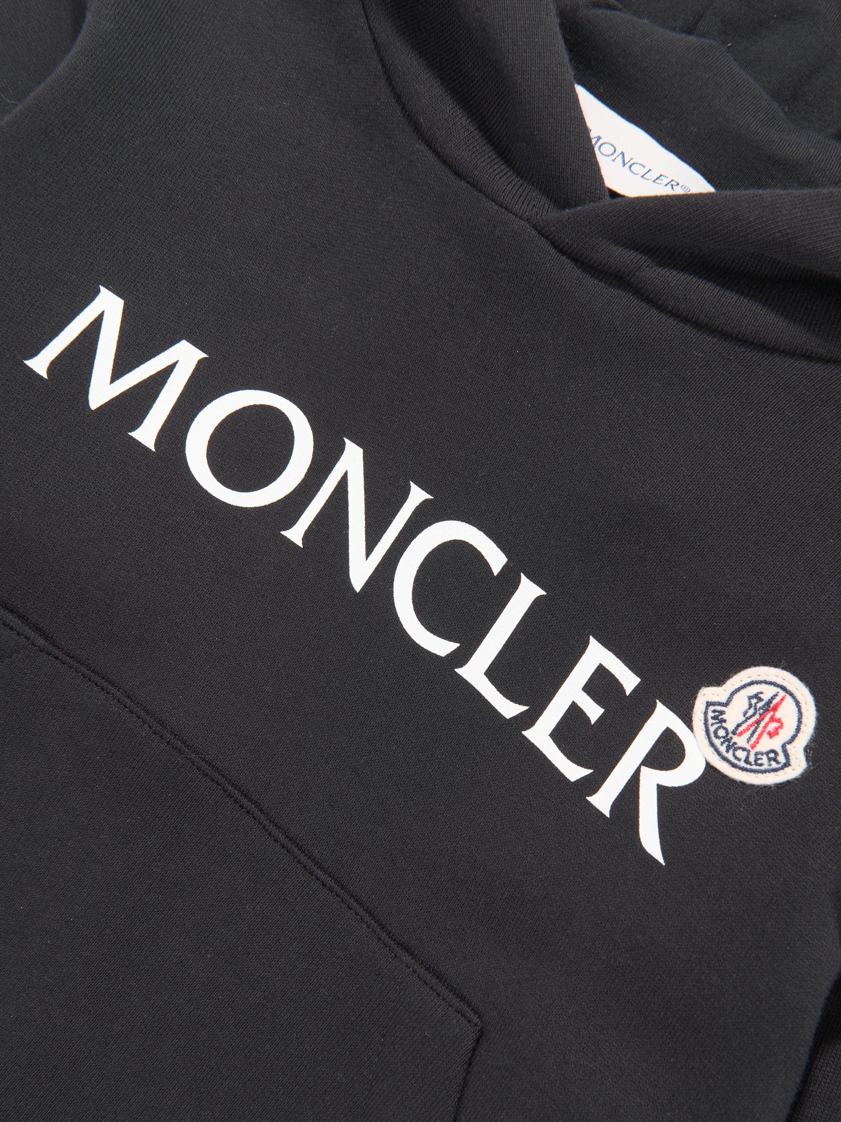 Moncler Enfant Boys Logo Hoodie in Black