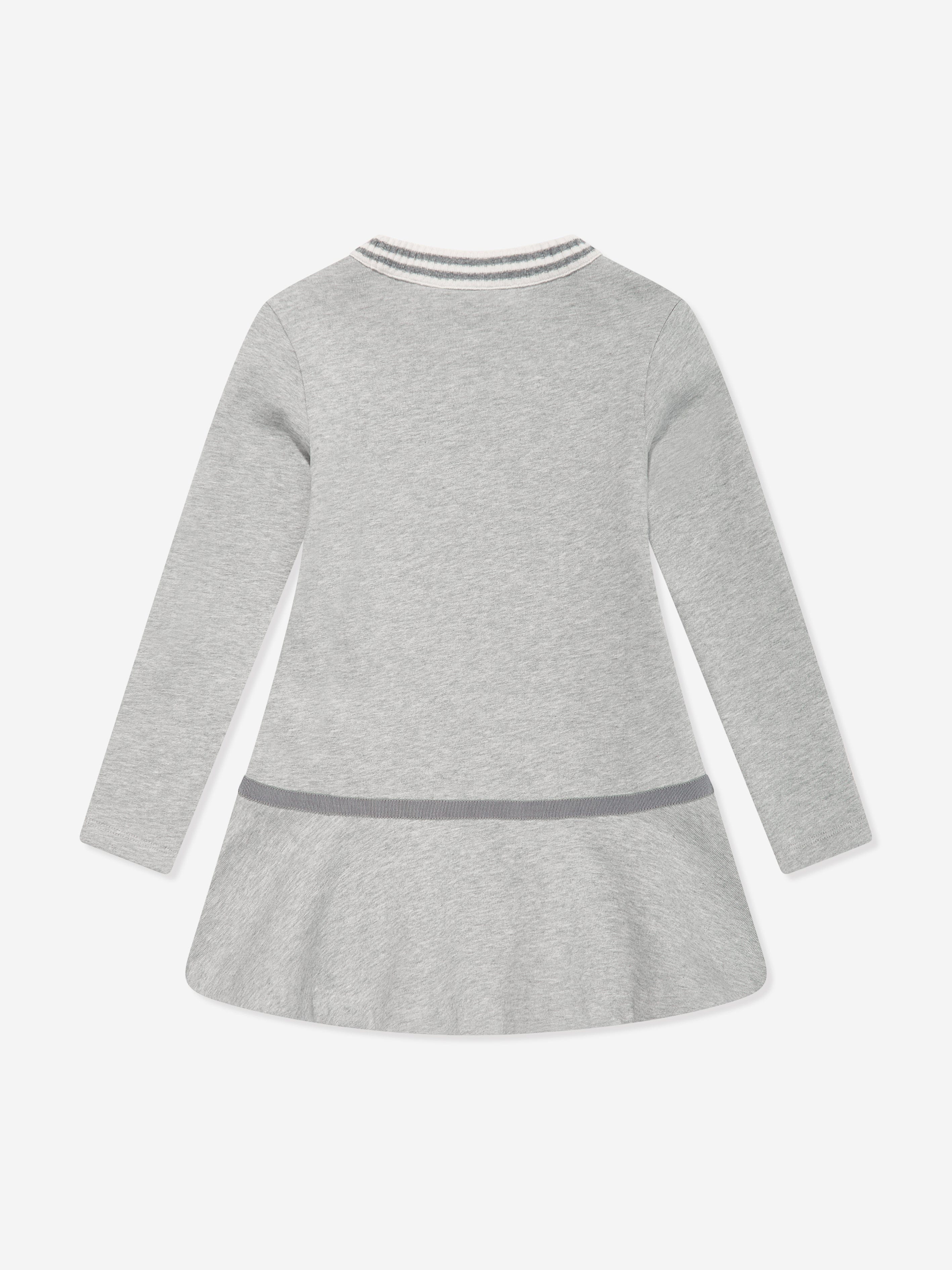 Moncler Enfant Girls Logo Sweater Dress in Grey