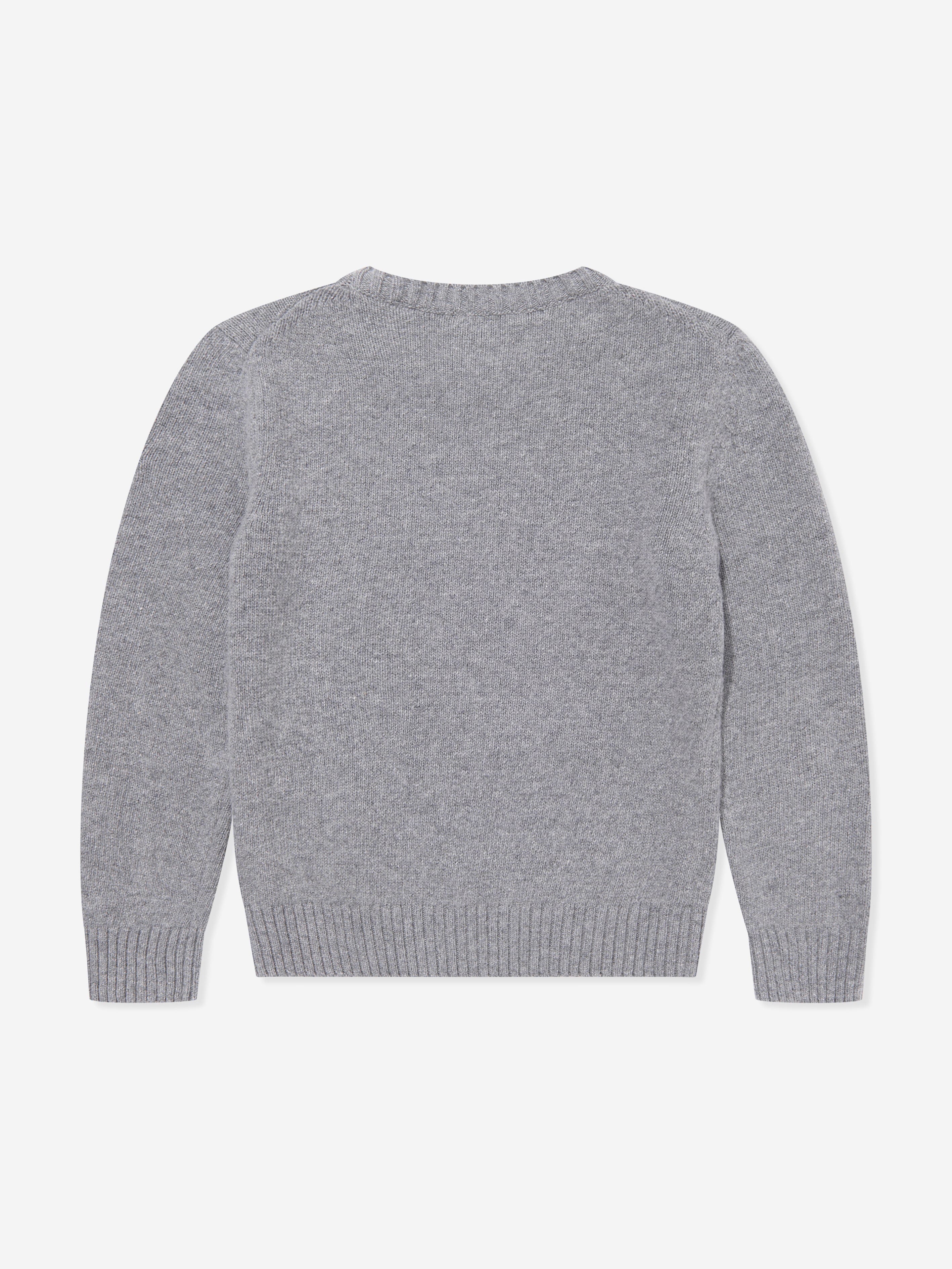 Moncler Enfant Boys Wool Knitted Jumper in Grey