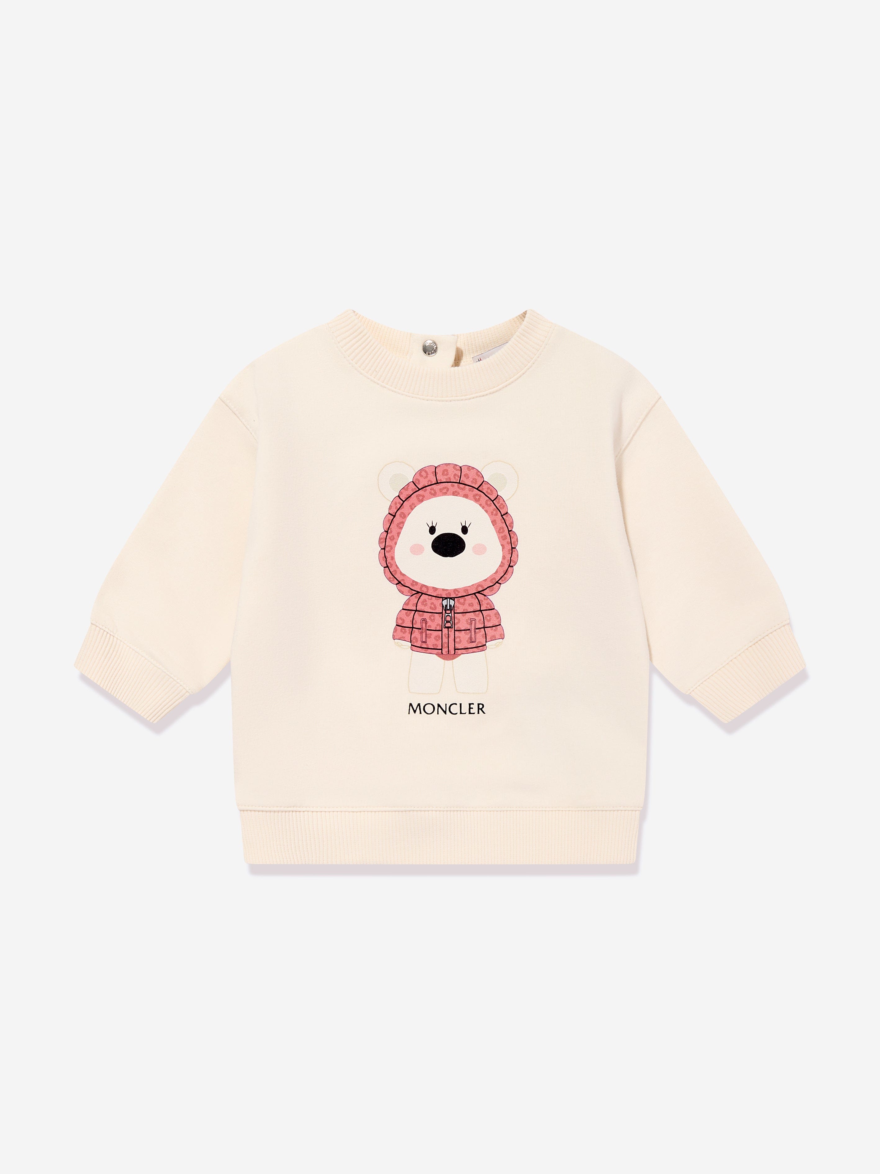 Moncler Enfant Baby Girls Bear Sweatshirt in Cream