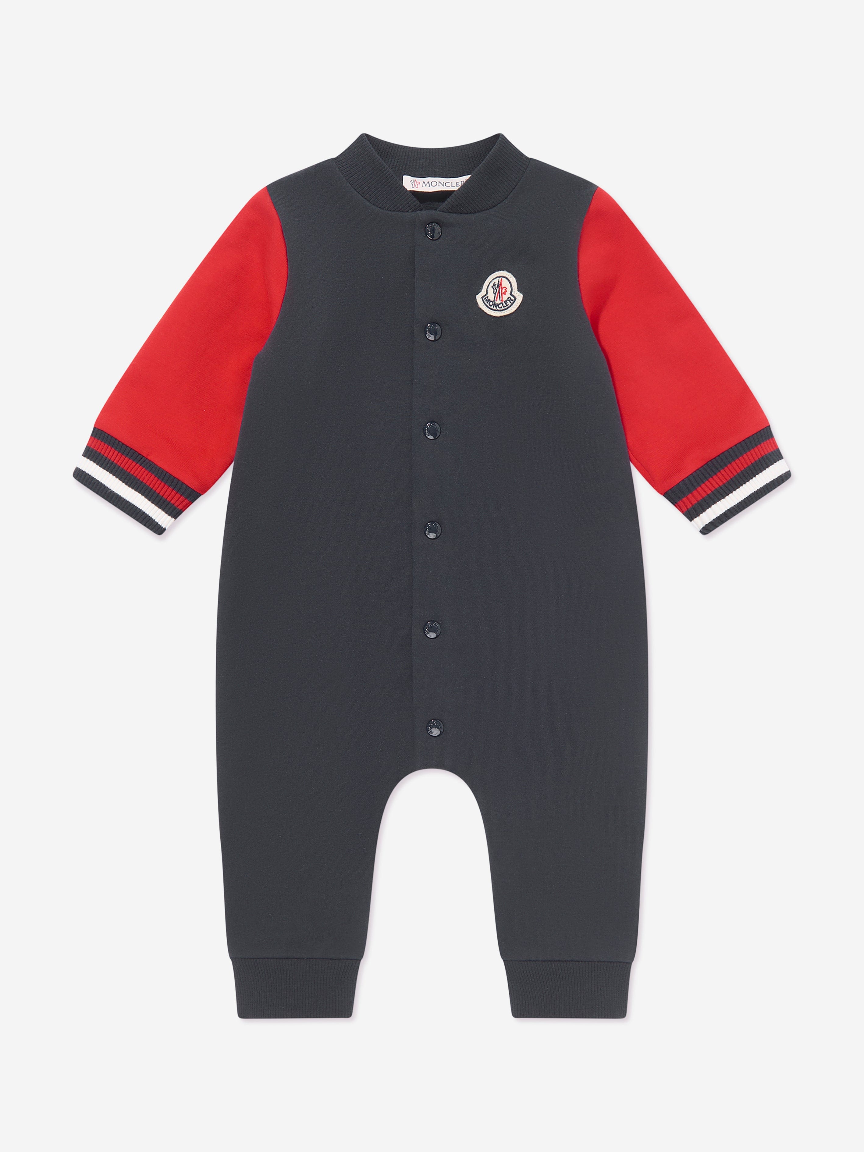 Moncler Enfant Baby Boys Logo Romper in Navy