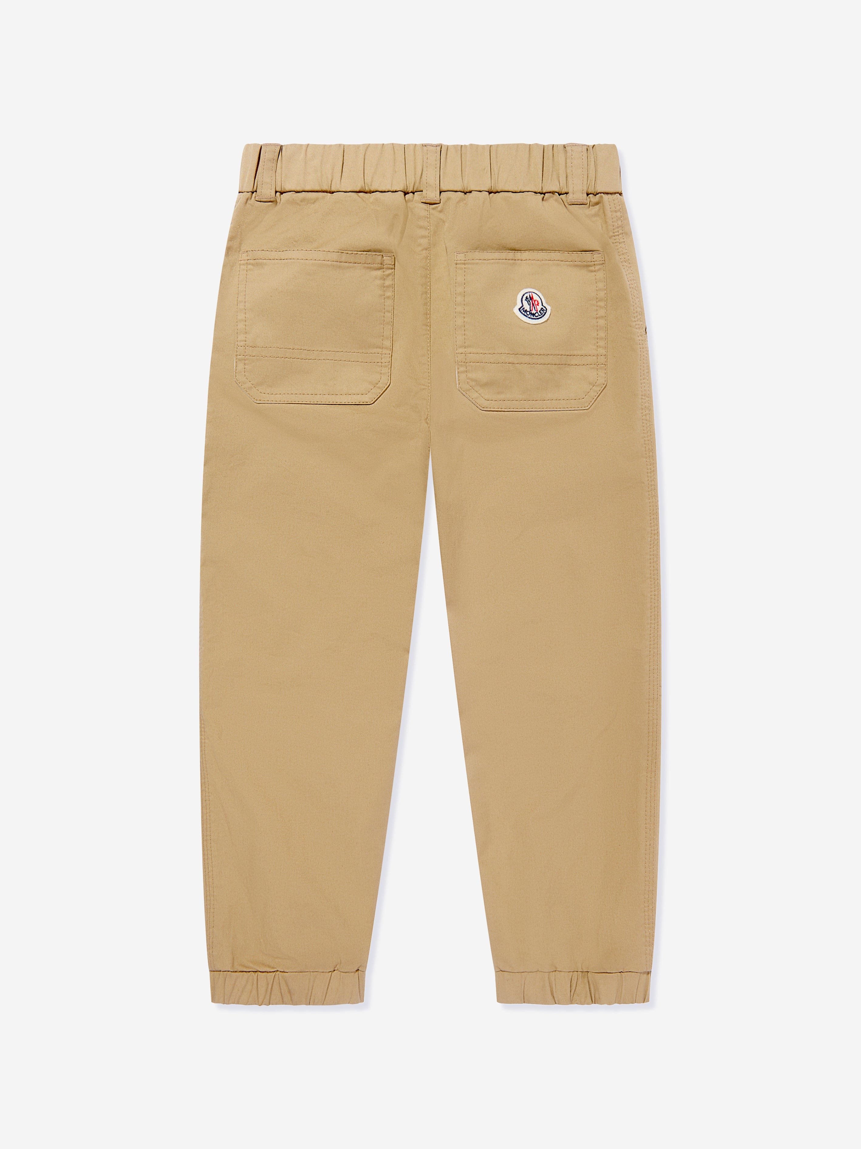 Moncler Enfant Boys Cotton Trousers in Beige