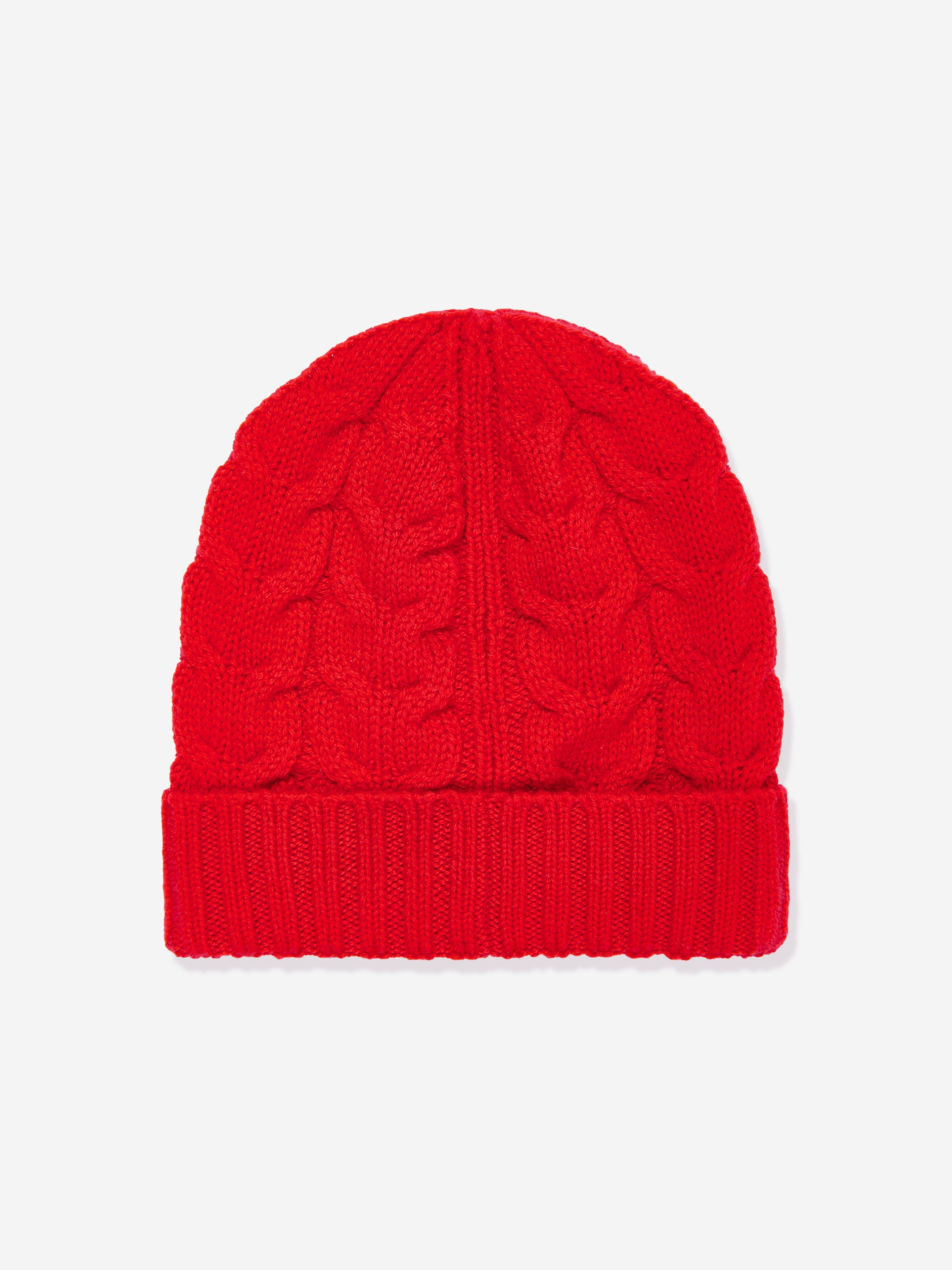 Moncler Enfant Boys Logo Beanie Hat in Red