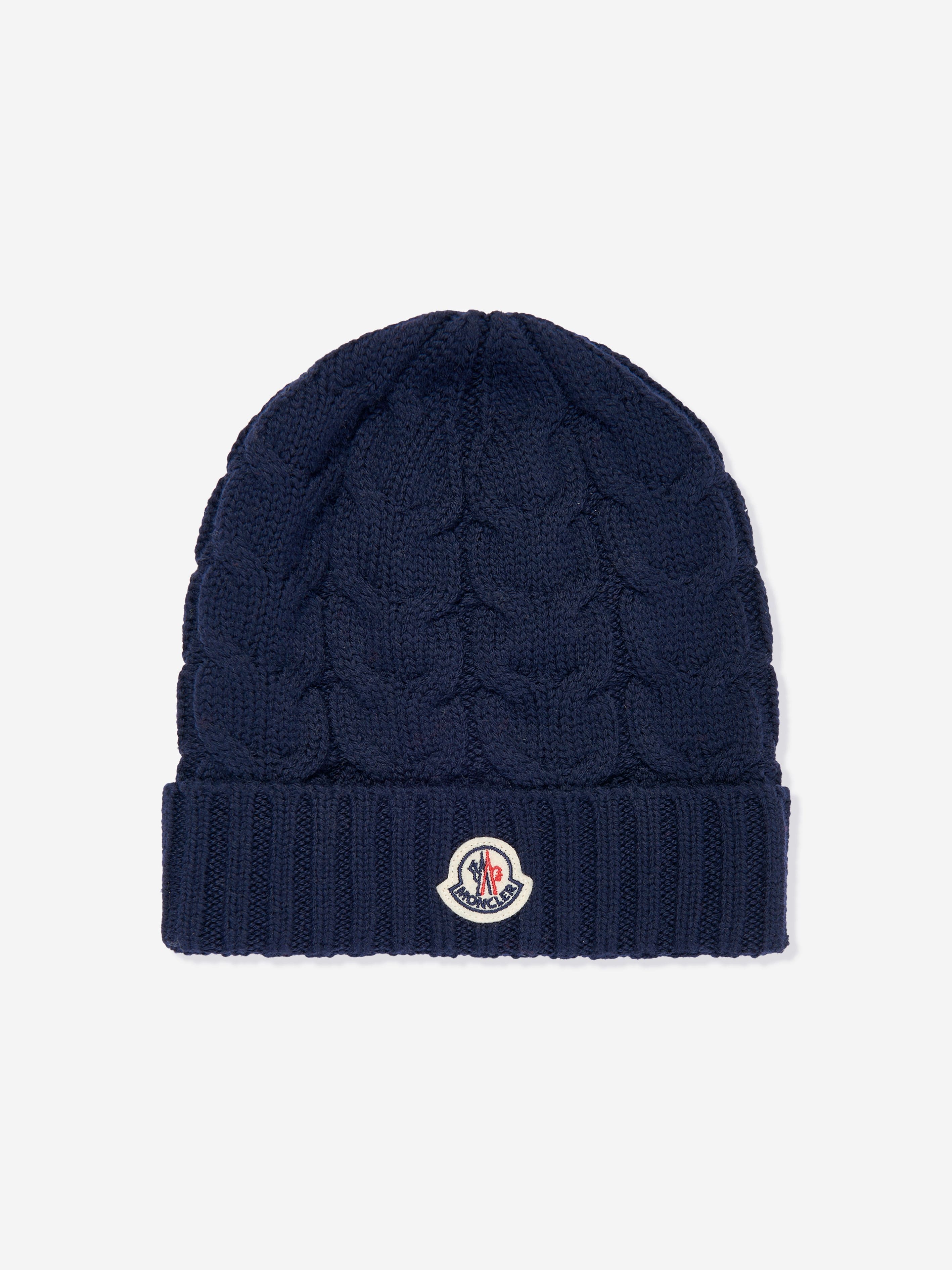 Moncler Enfant Boys Logo Beanie Hat in Navy