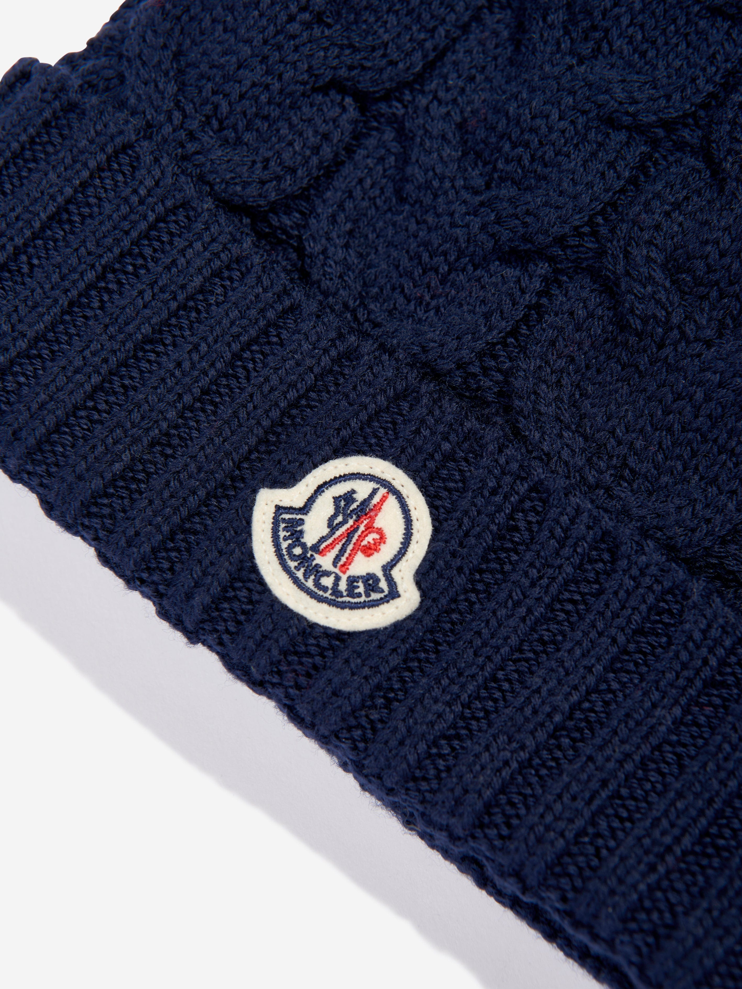 Moncler Enfant Boys Logo Beanie Hat in Navy