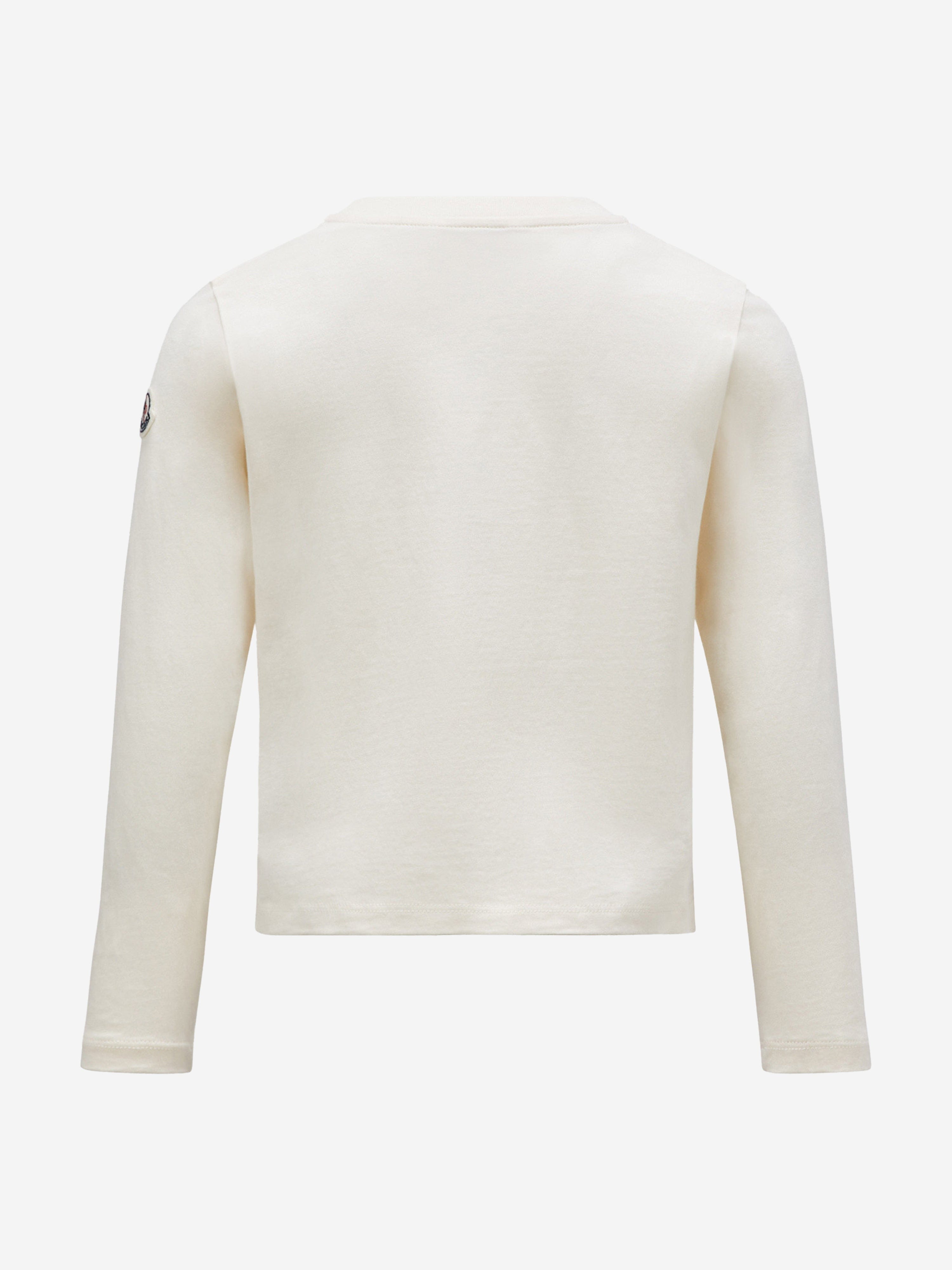 Moncler Enfant Girls Long Sleeve T-Shirt in Ivory