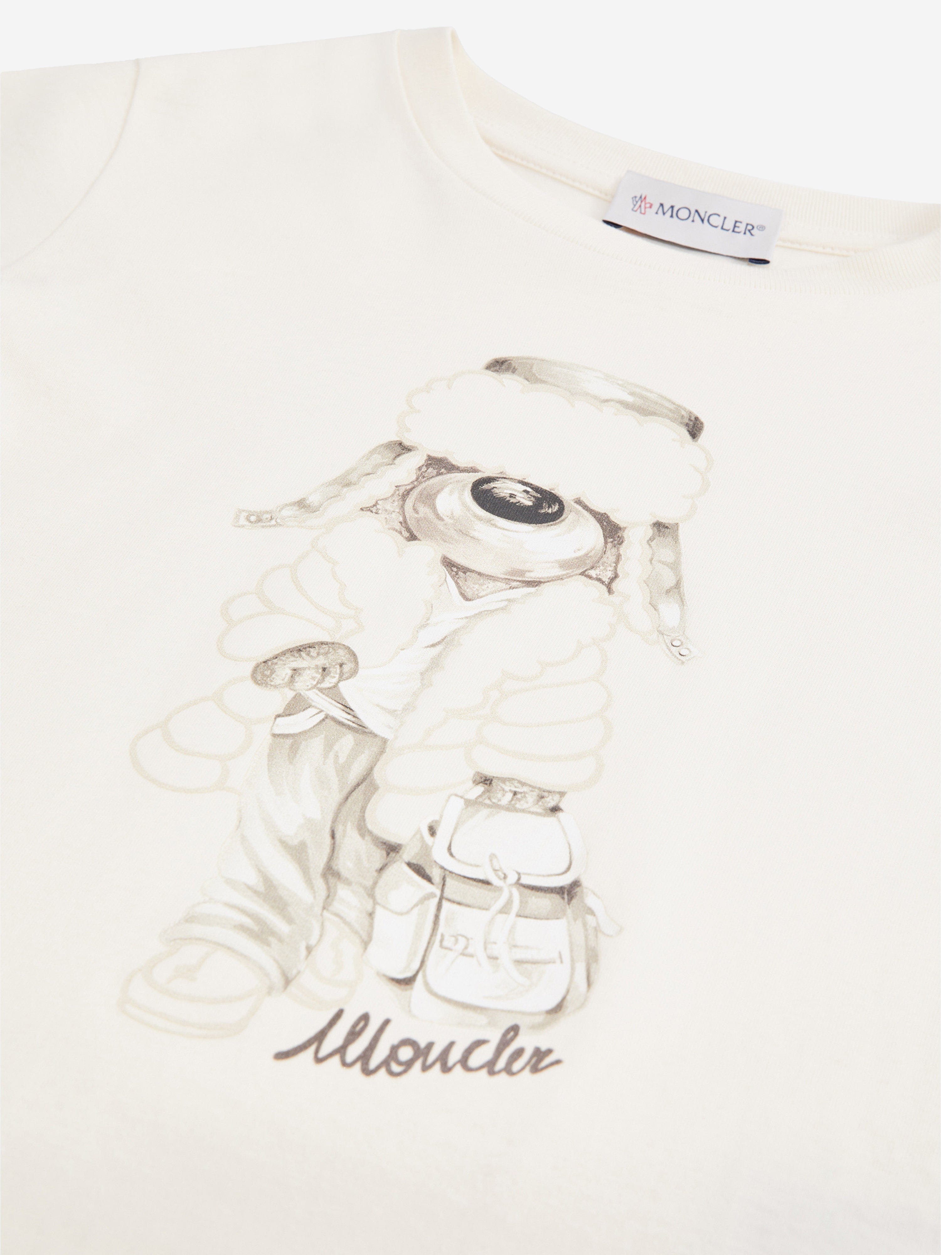 Moncler Enfant Girls Long Sleeve T-Shirt in Ivory