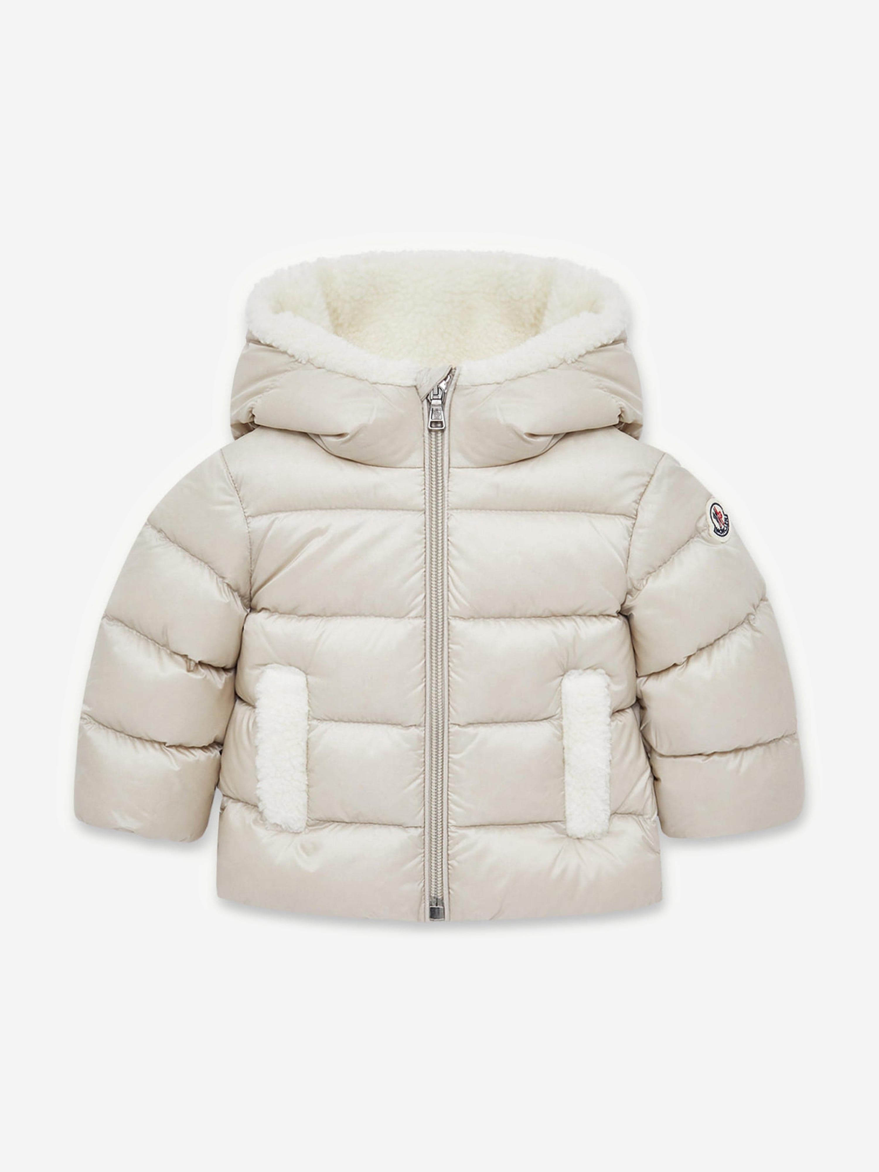 Moncler Enfant Baby Down Padded Borgan Jacket in Beige