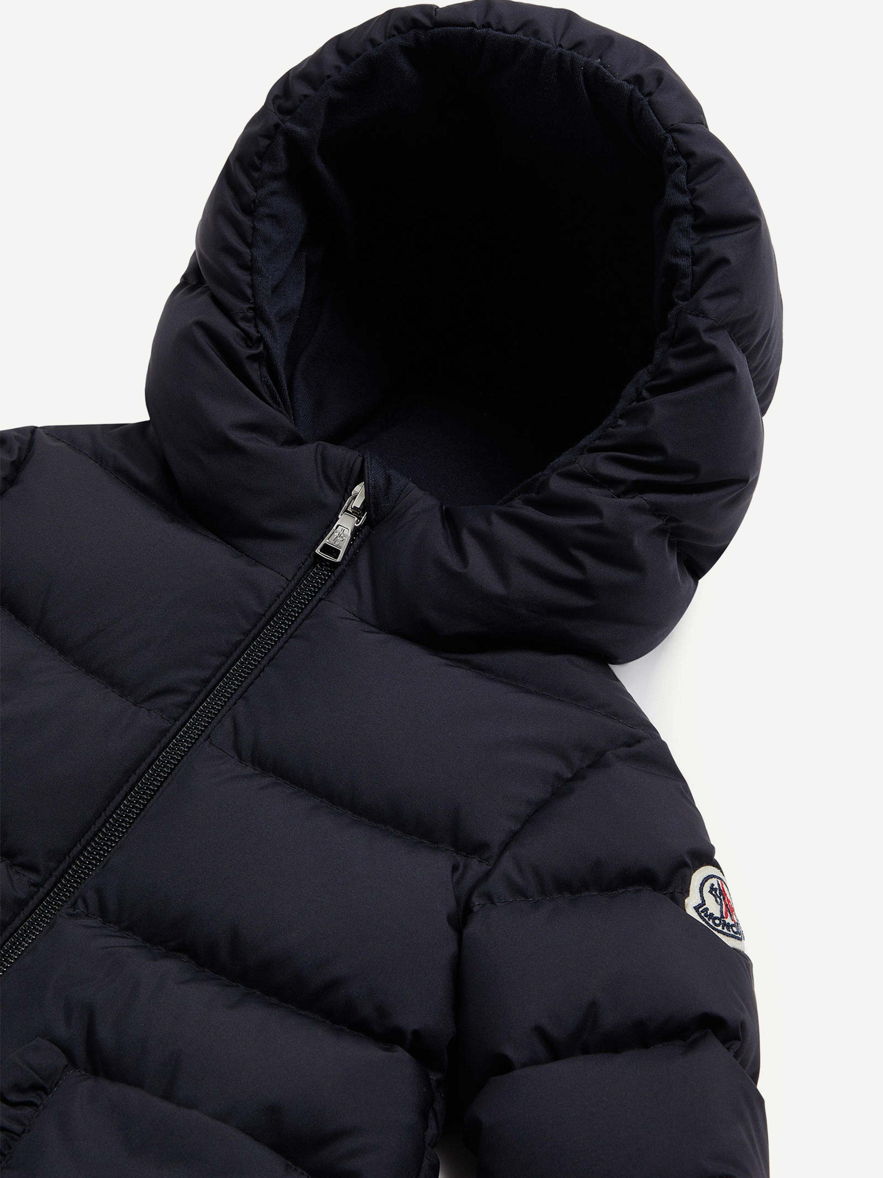 Moncler Enfant Baby Girls Down Padded Molan Long Parka in Navy