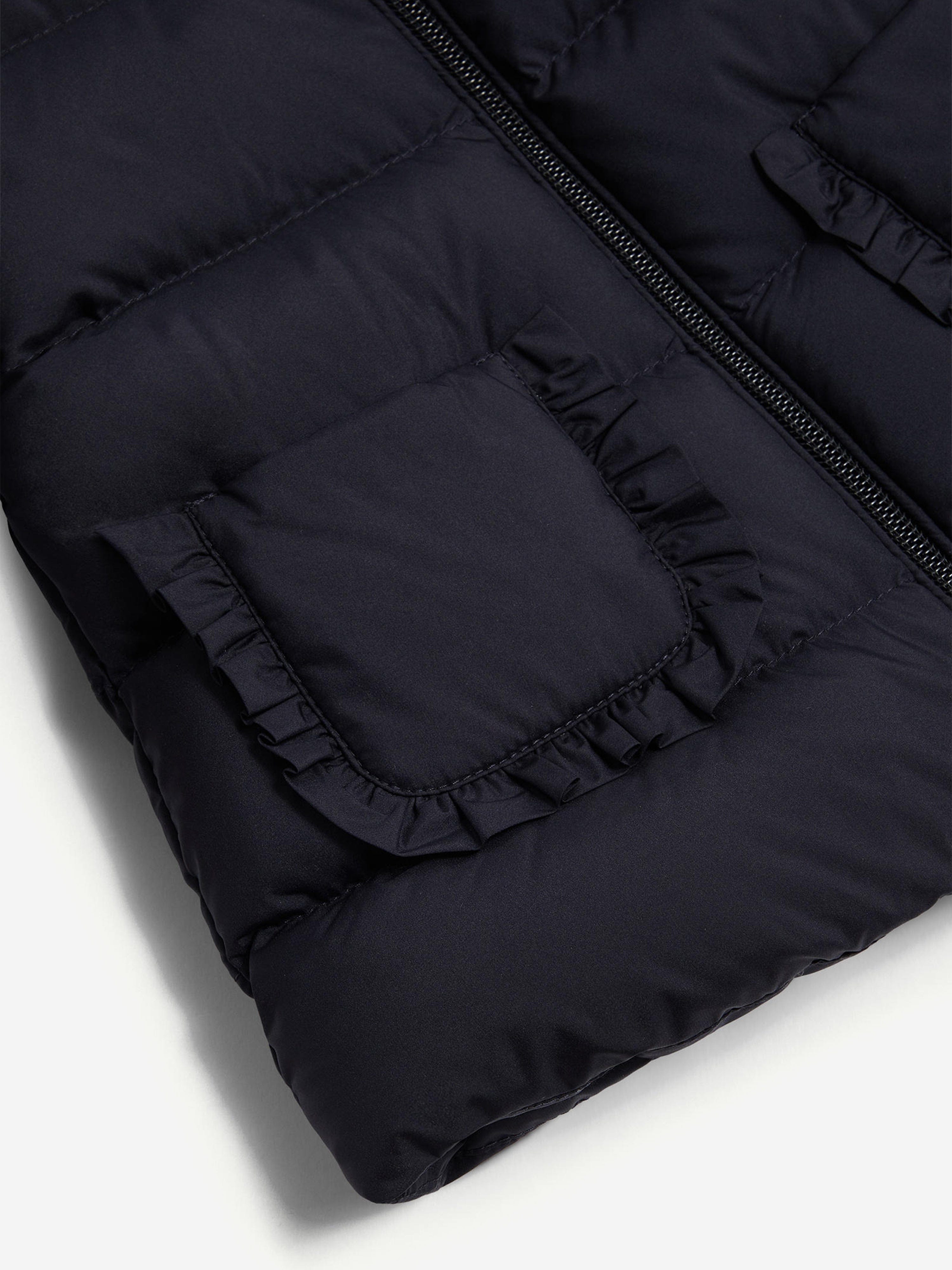 Moncler Enfant Baby Girls Down Padded Molan Long Parka in Navy