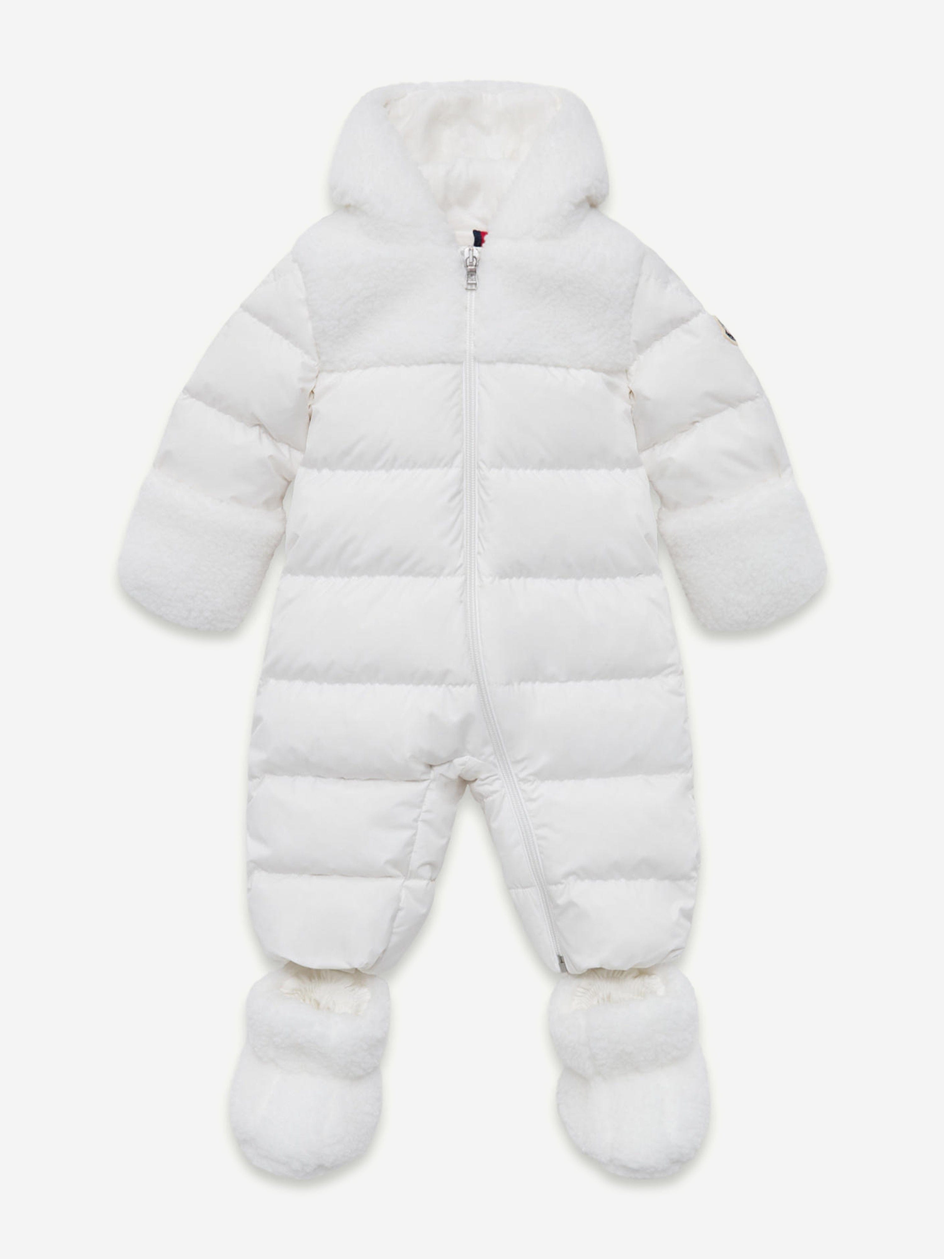 Moncler Enfant Baby Down Padded Osof Snowsuit in White