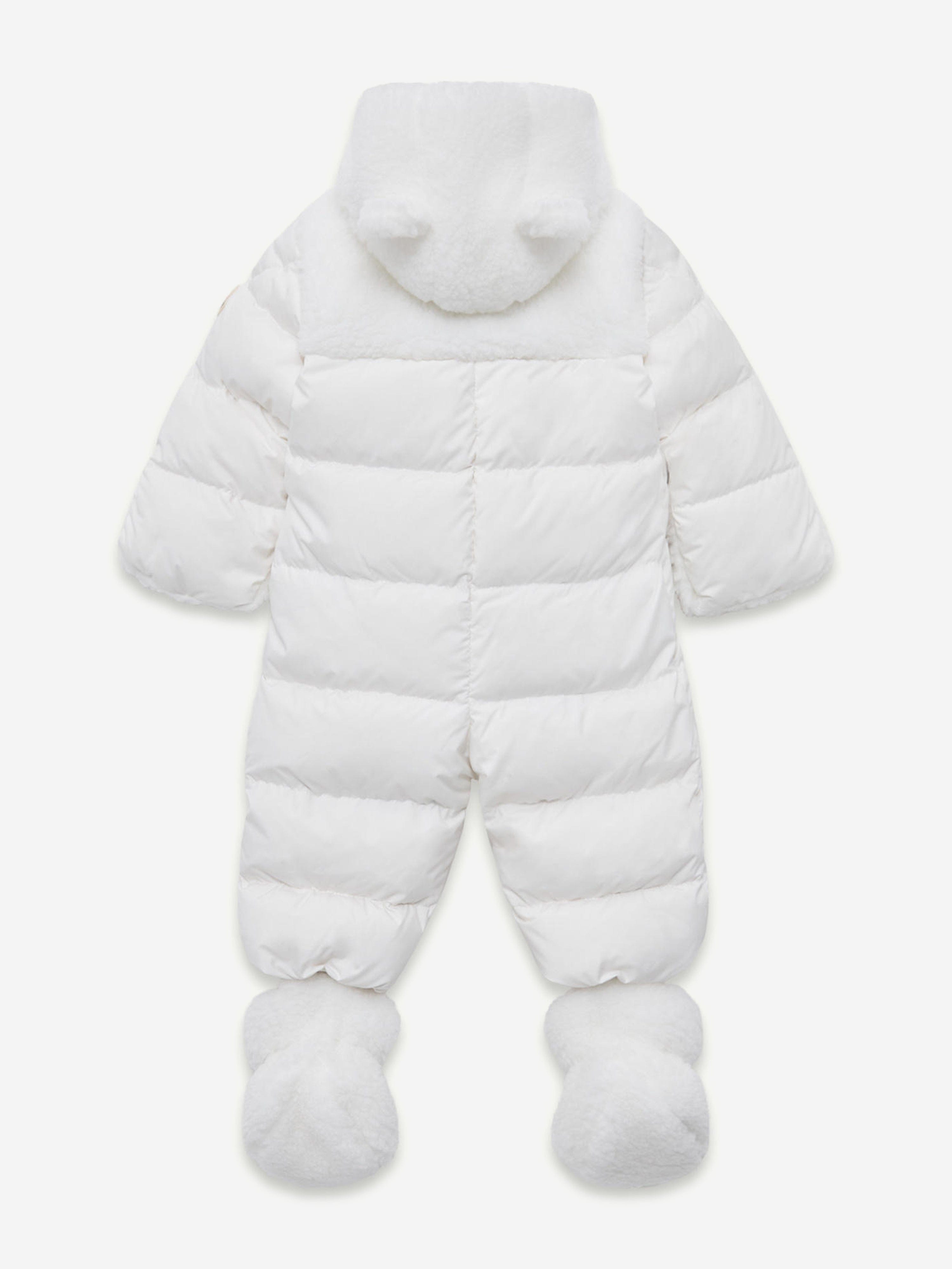 Moncler Enfant Baby Down Padded Osof Snowsuit in White