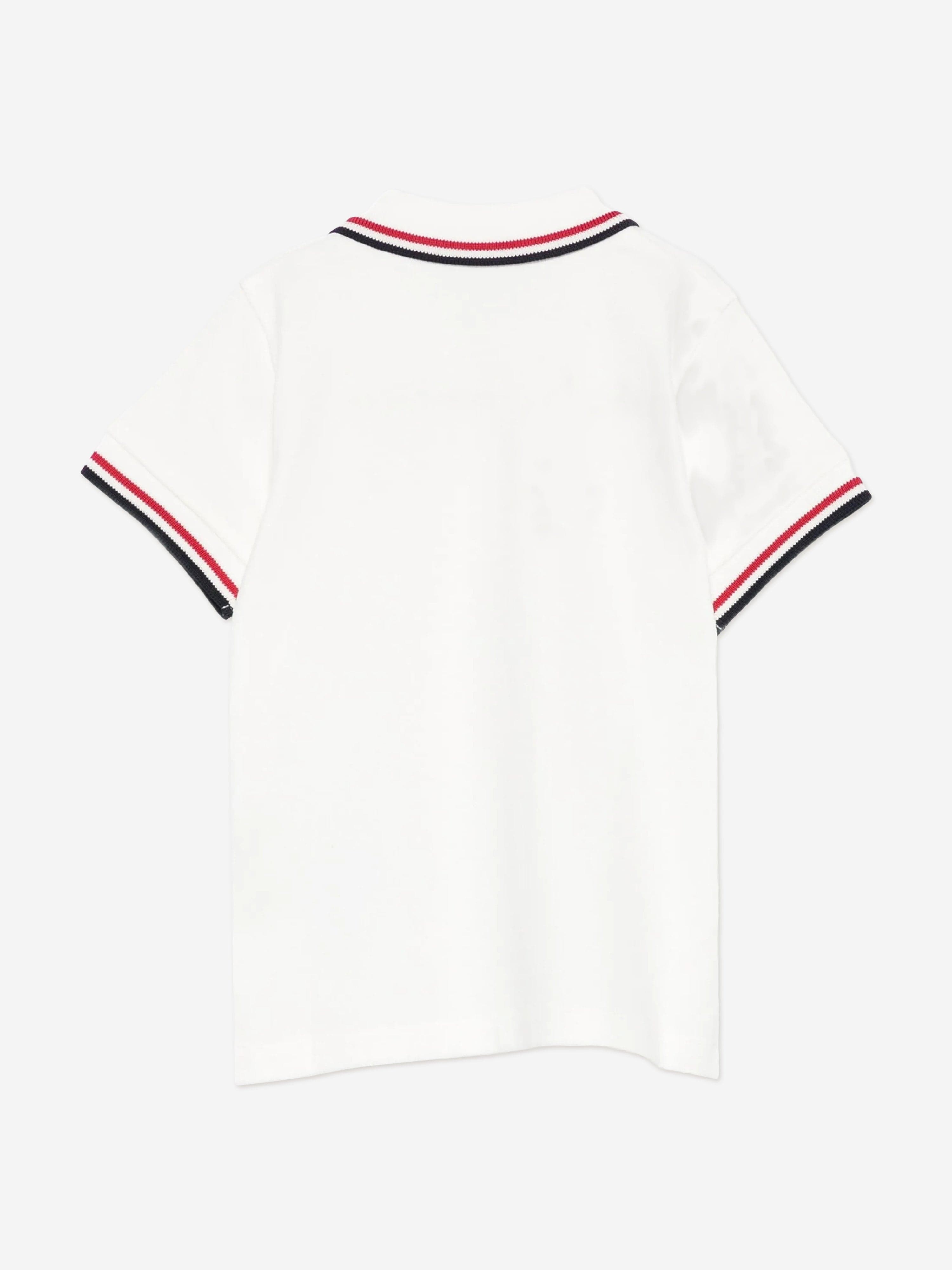 Moncler Enfant Baby Boys Logo Polo Shirt in Ivory