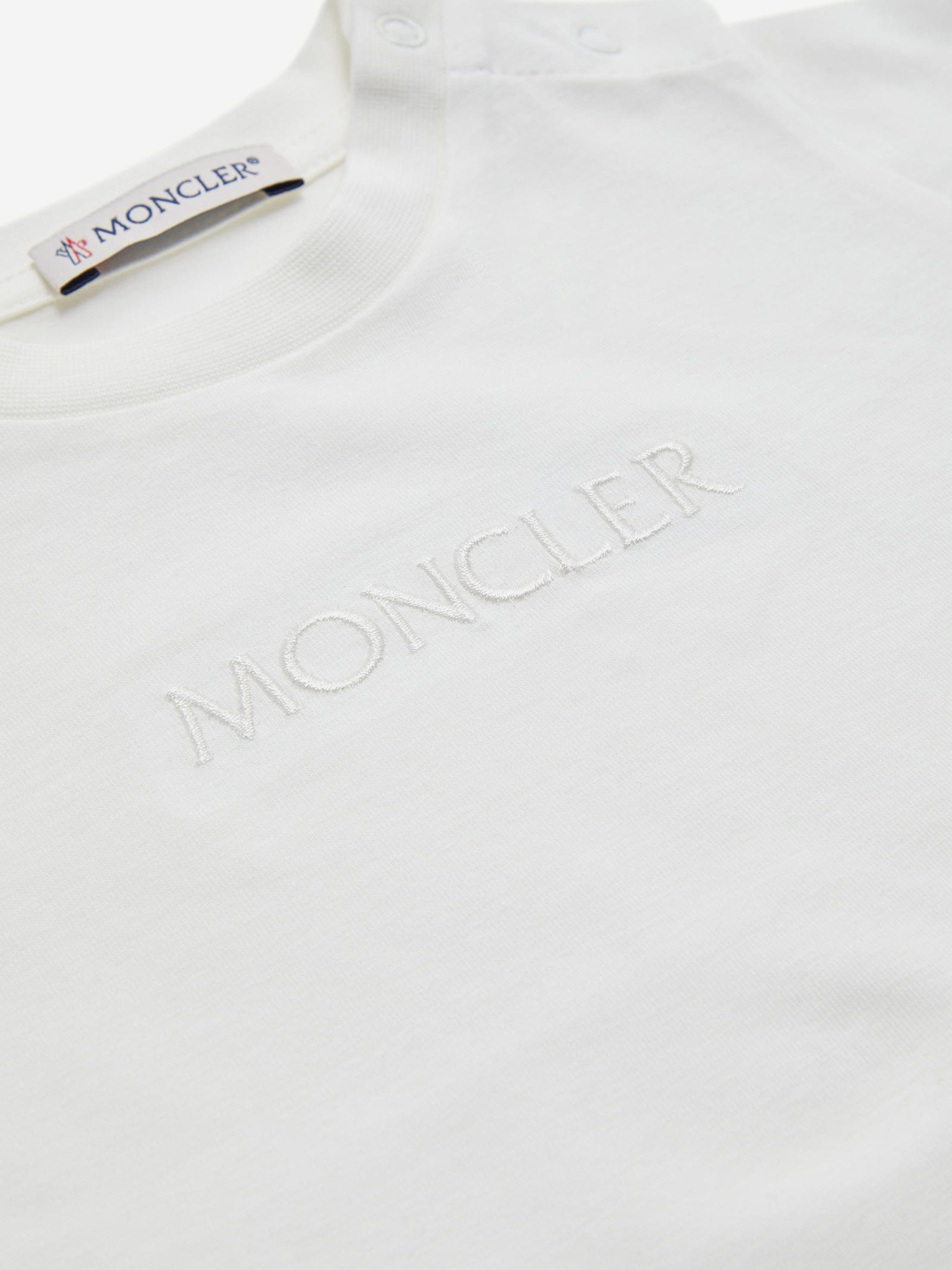 Moncler Enfant Baby Girls Logo T-Shirt in Ivory