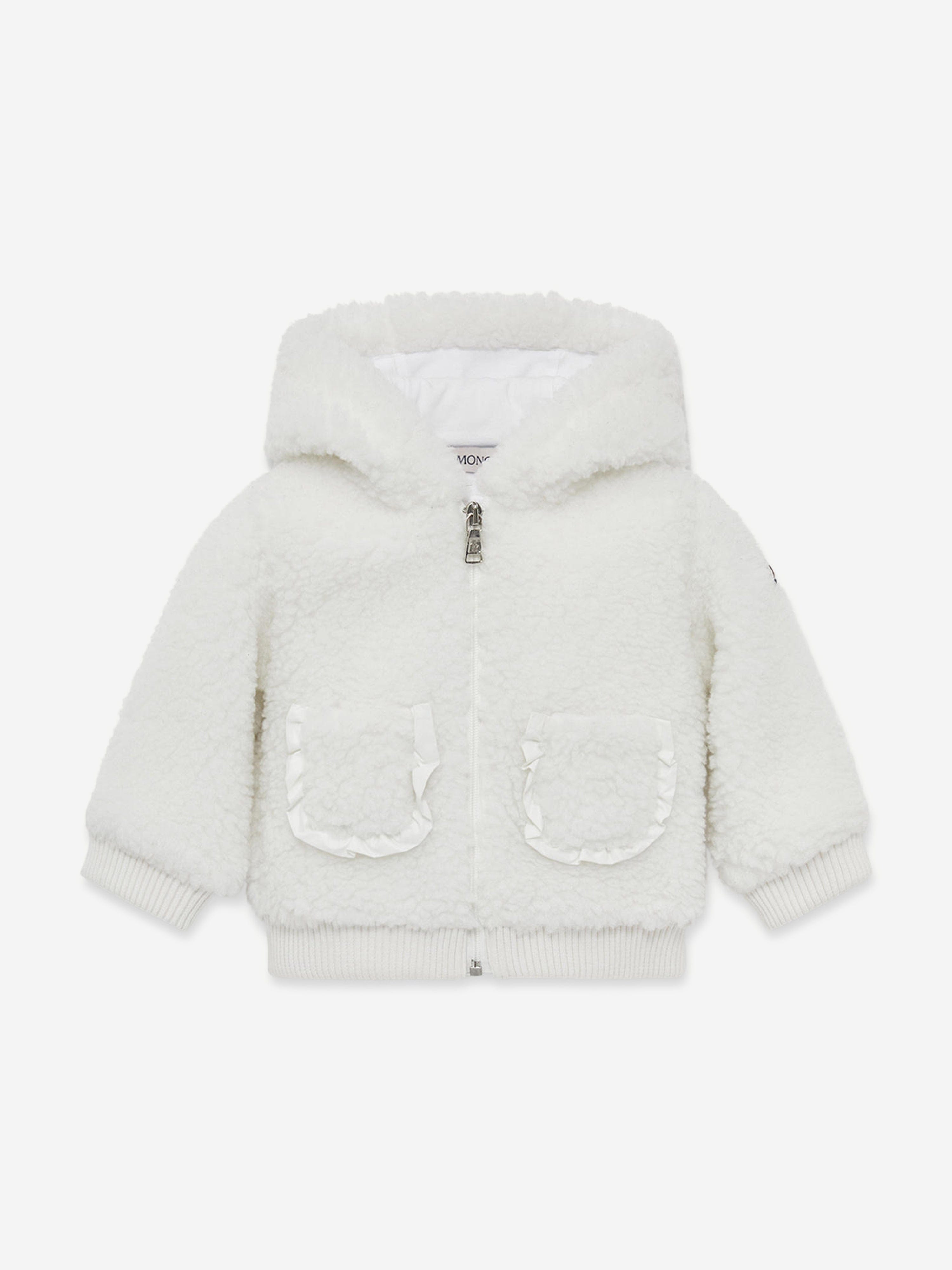 Moncler Enfant Baby Girls Zip Up Cardigan in White