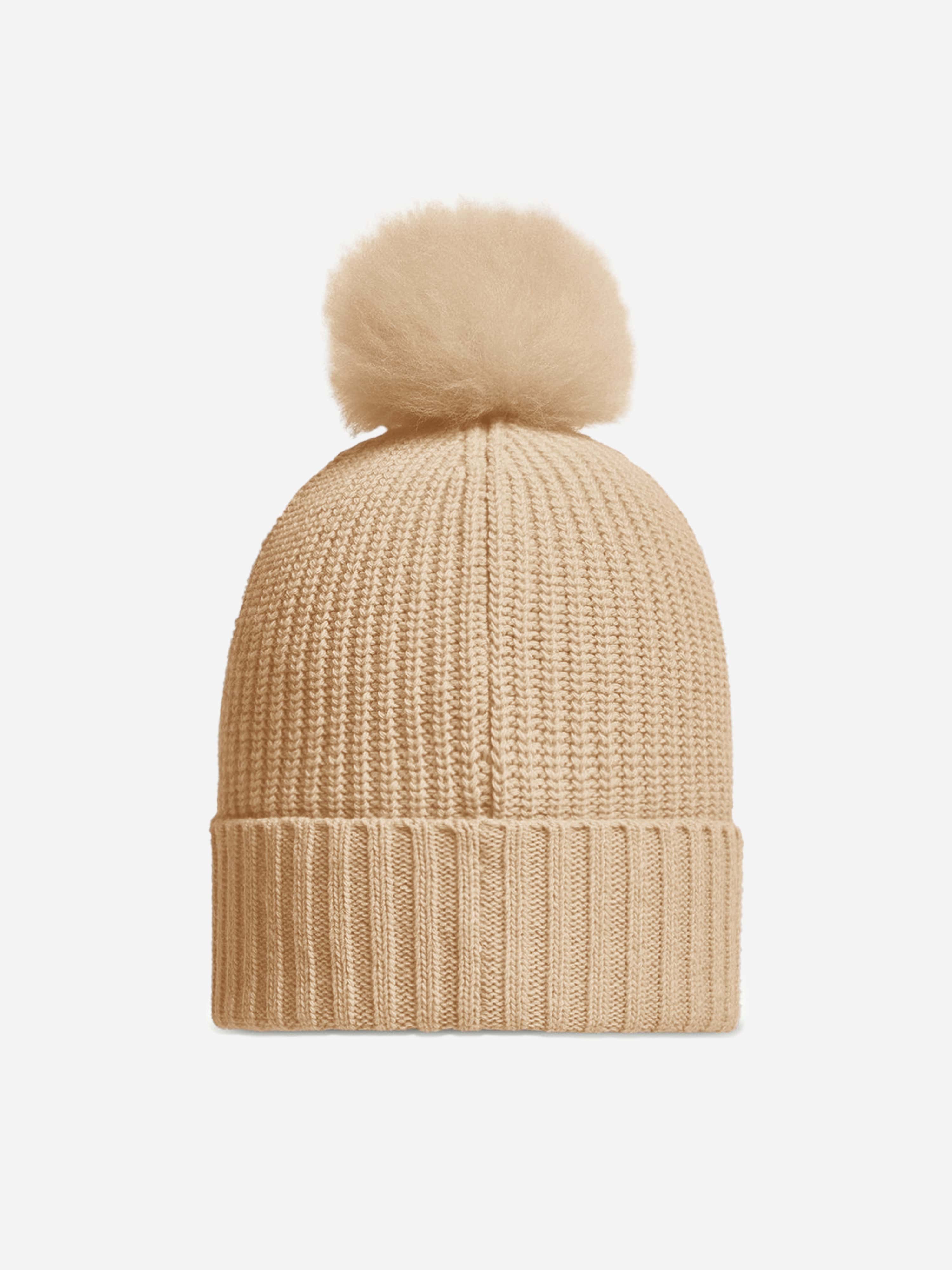 Moncler Enfant Girls Knitted Pom Pom Hat in Pink