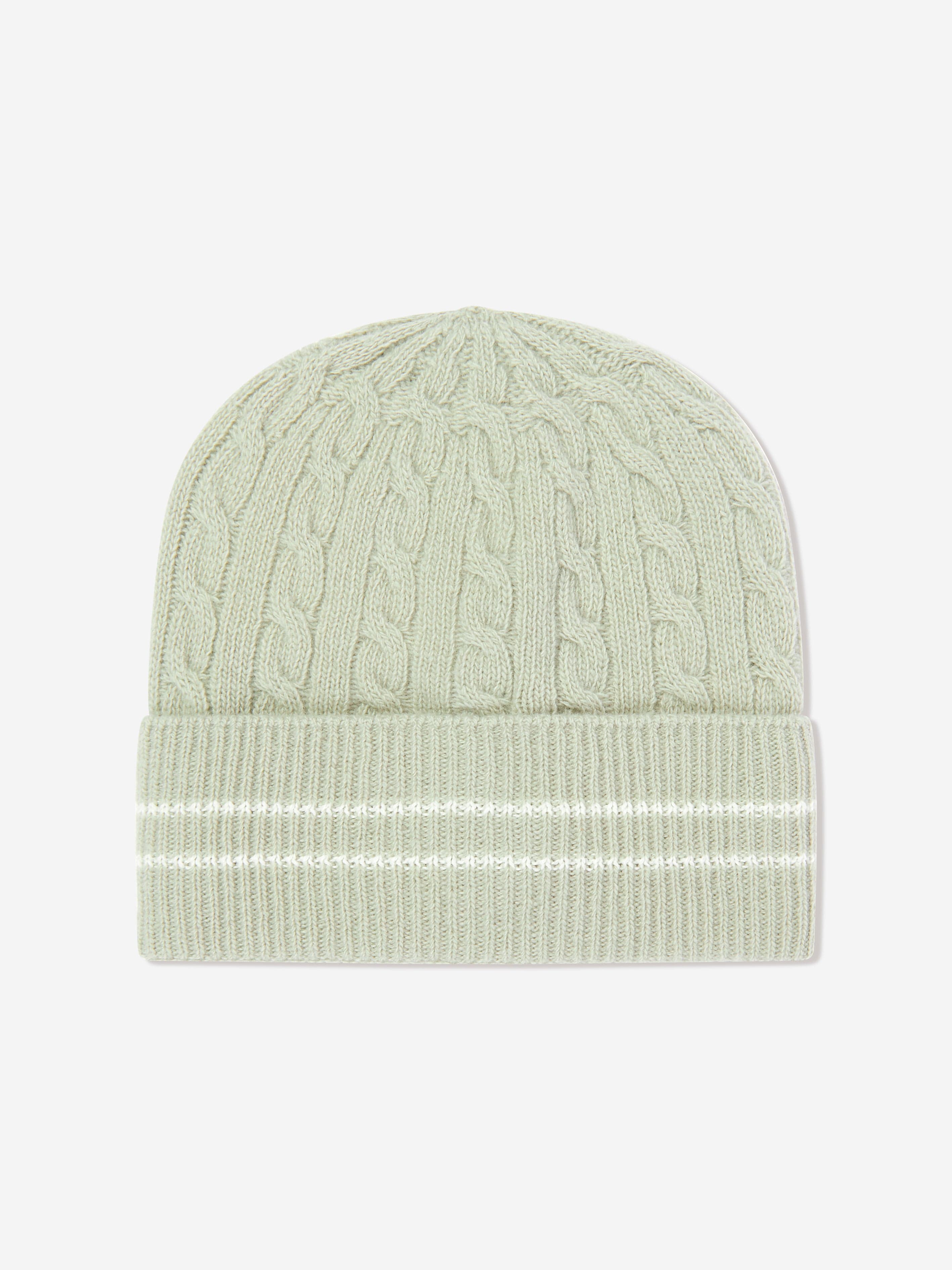 Moncler Enfant Girls Knitted Beanie Hat in Green