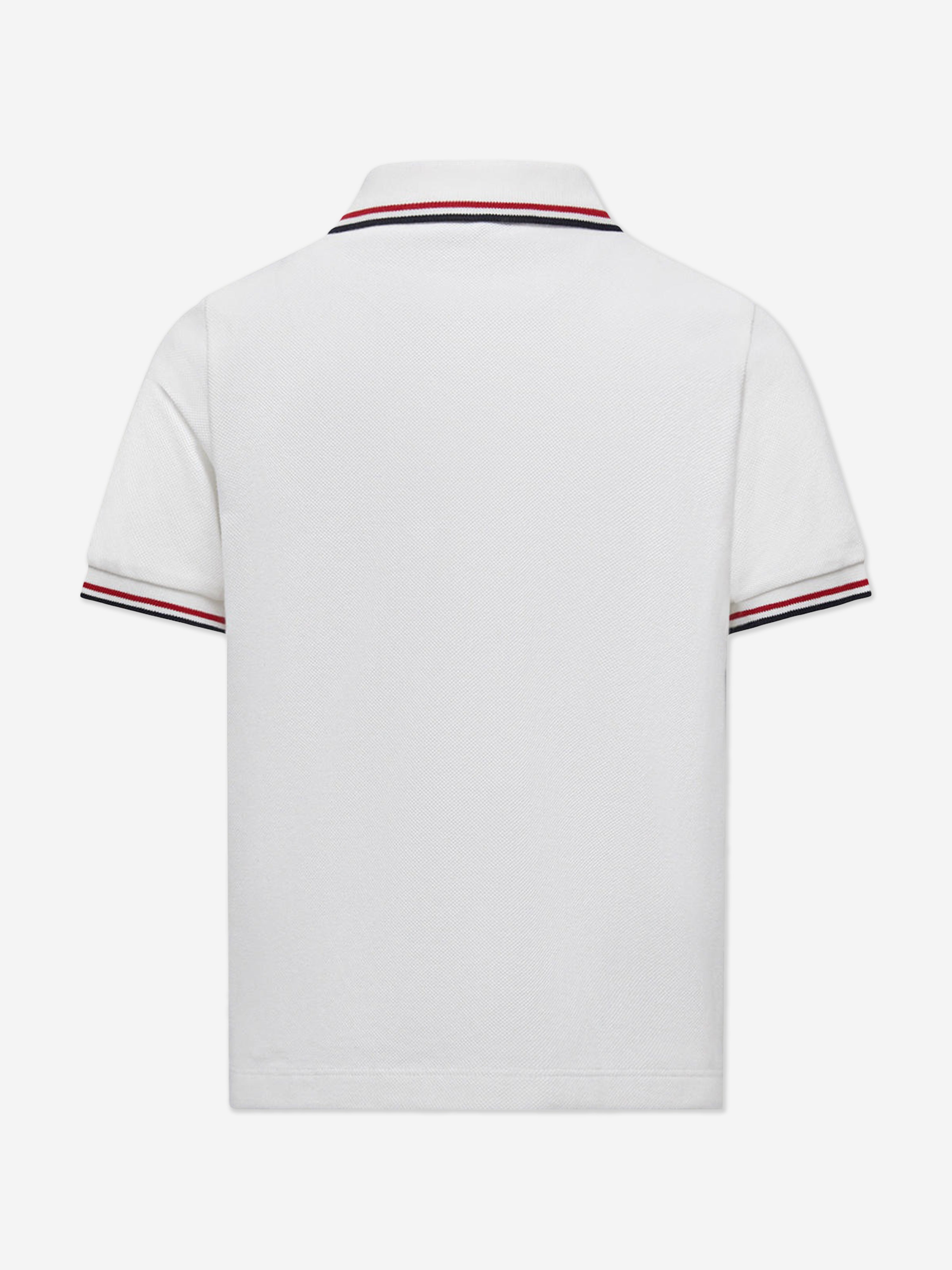 Moncler Enfant Boys Logo Polo Shirt in Ivory