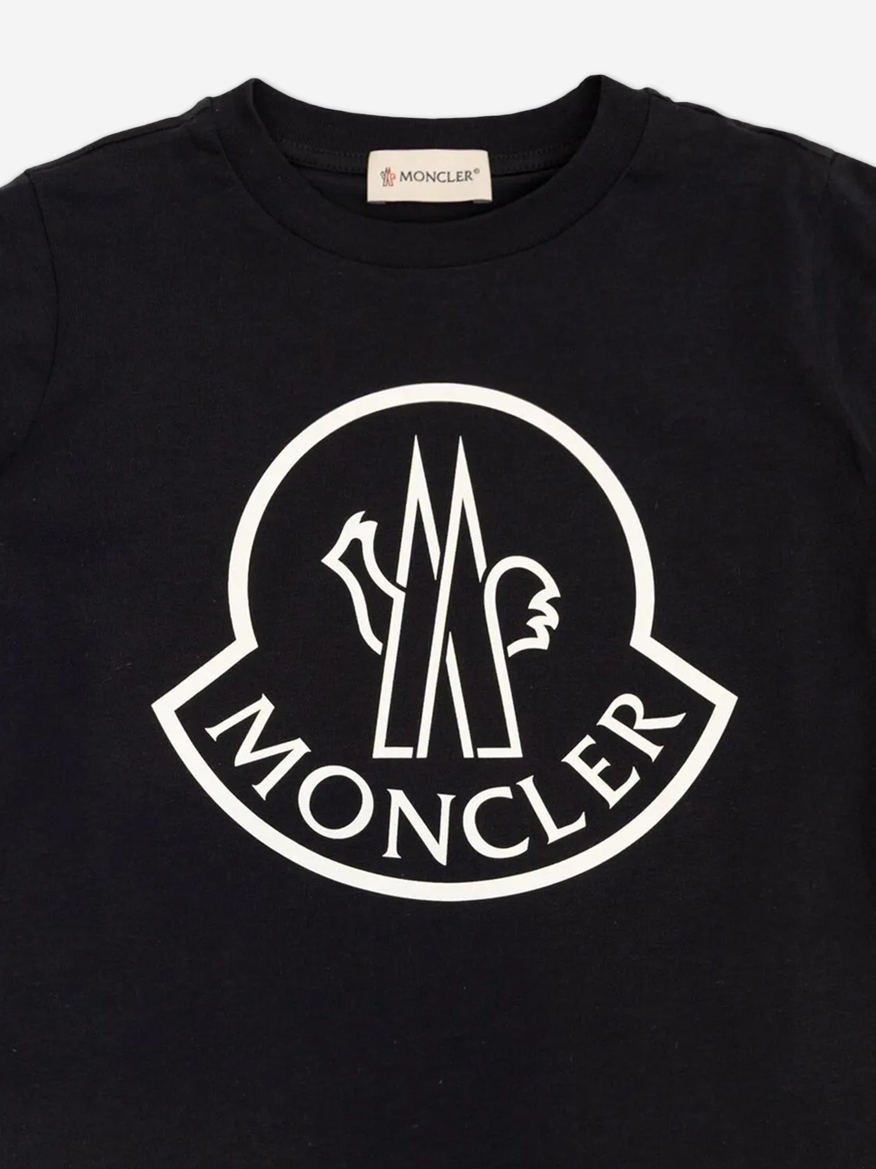 Moncler Enfant Boys Logo T-Shirt in Navy