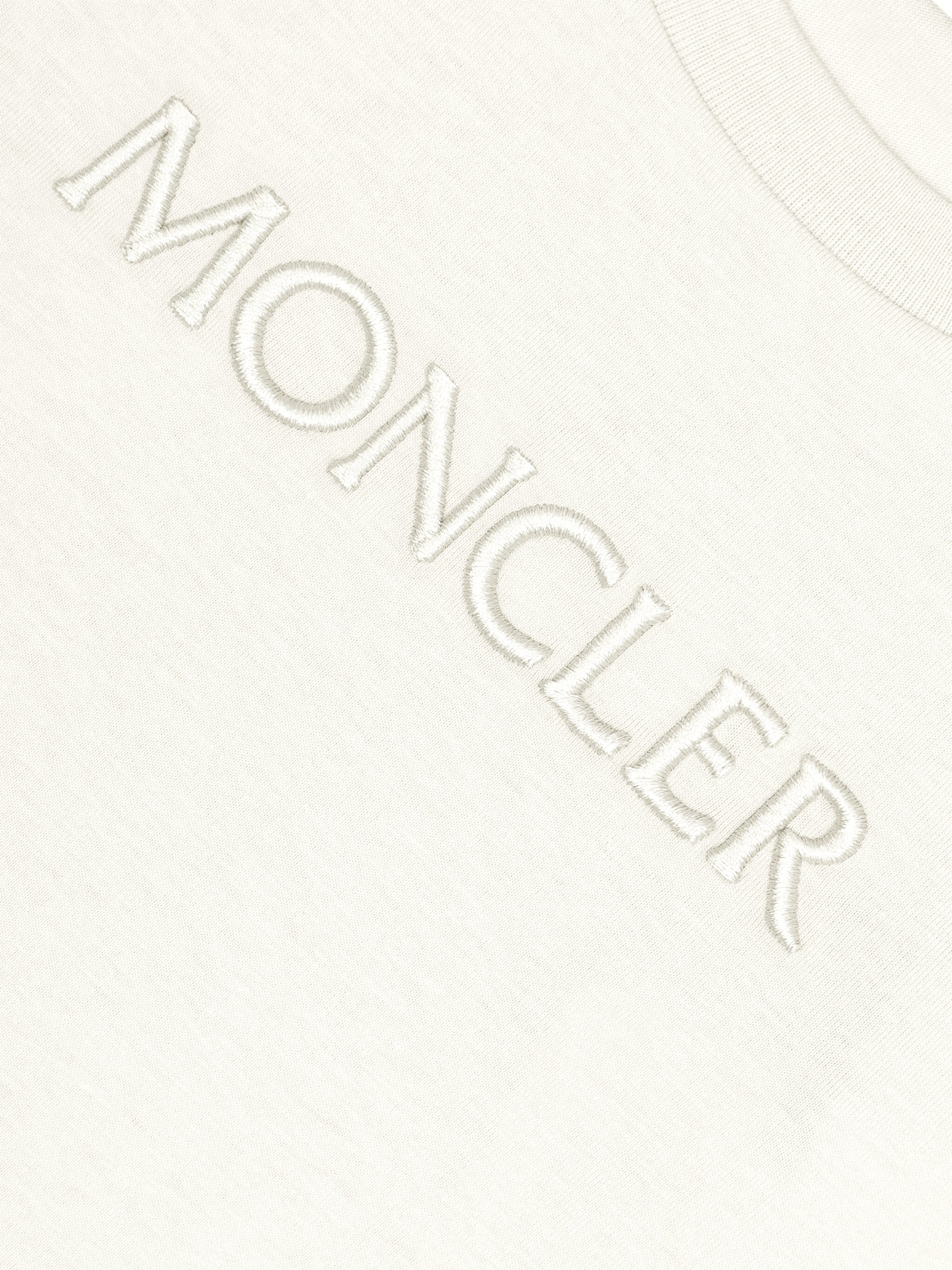 Moncler Enfant Girls Logo T-Shirt in Ivory