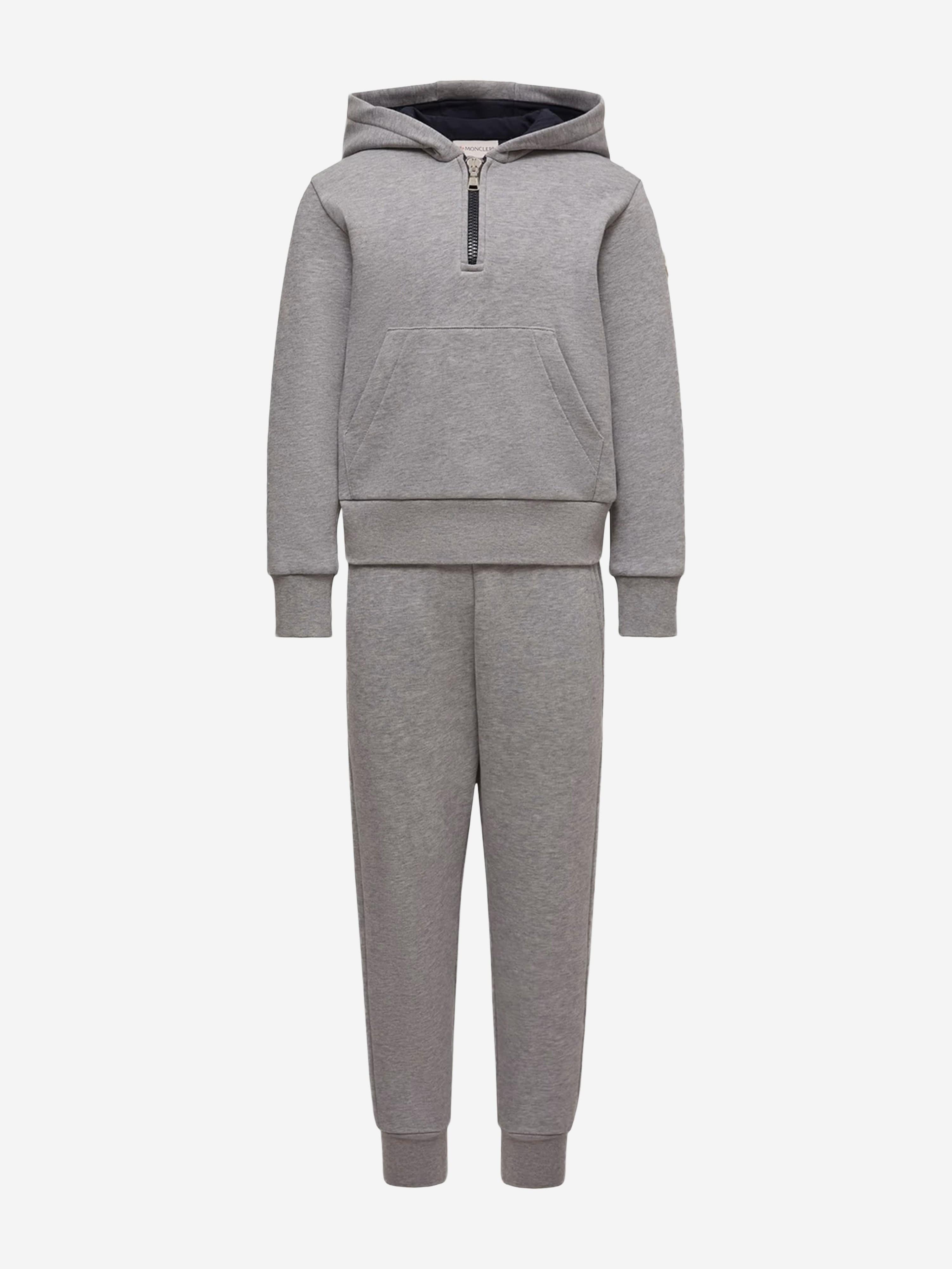 Moncler Enfant Boys Fleece Tracksuit in Grey