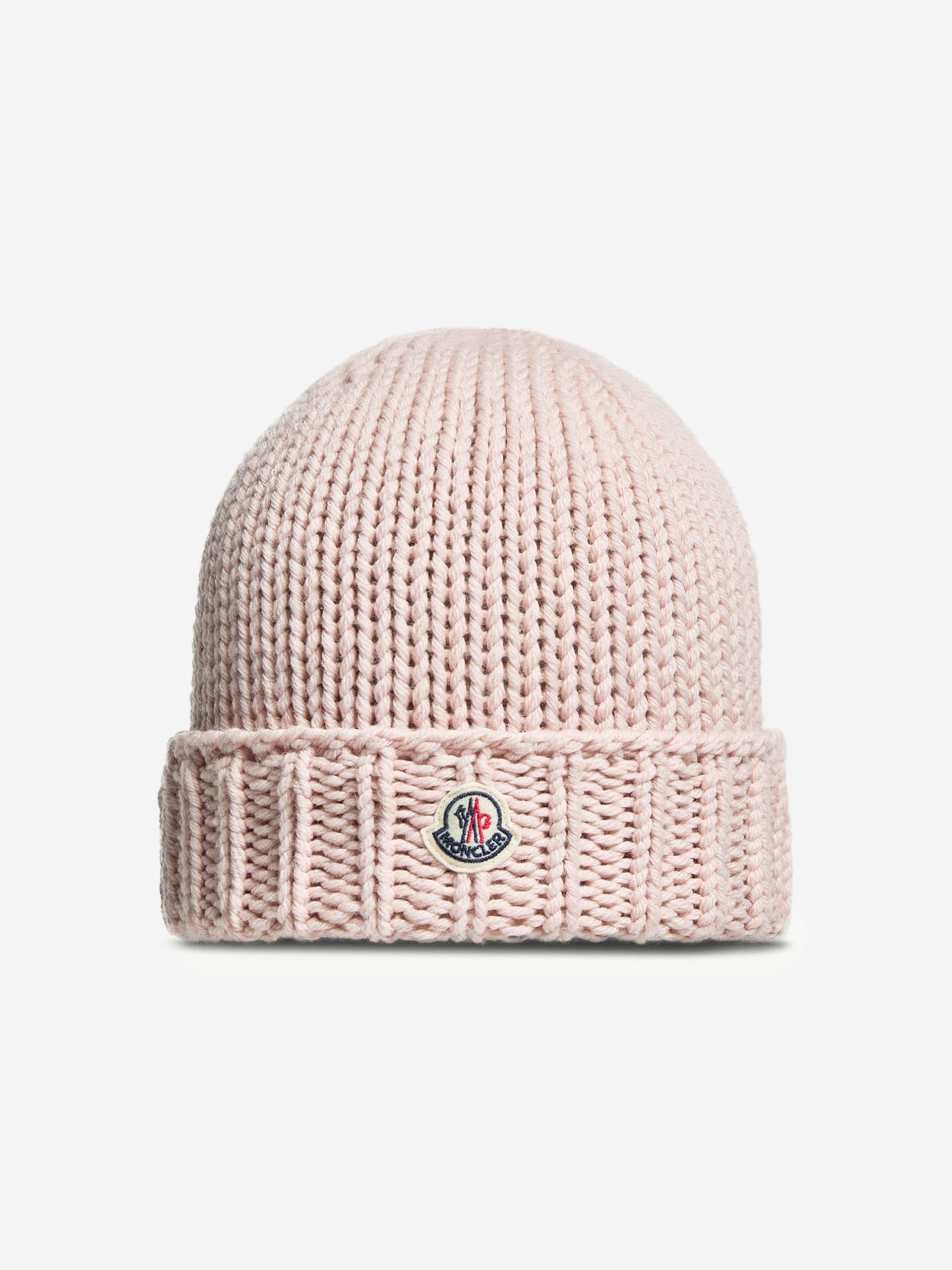 Moncler Enfant Wool Knit Beanie Hat