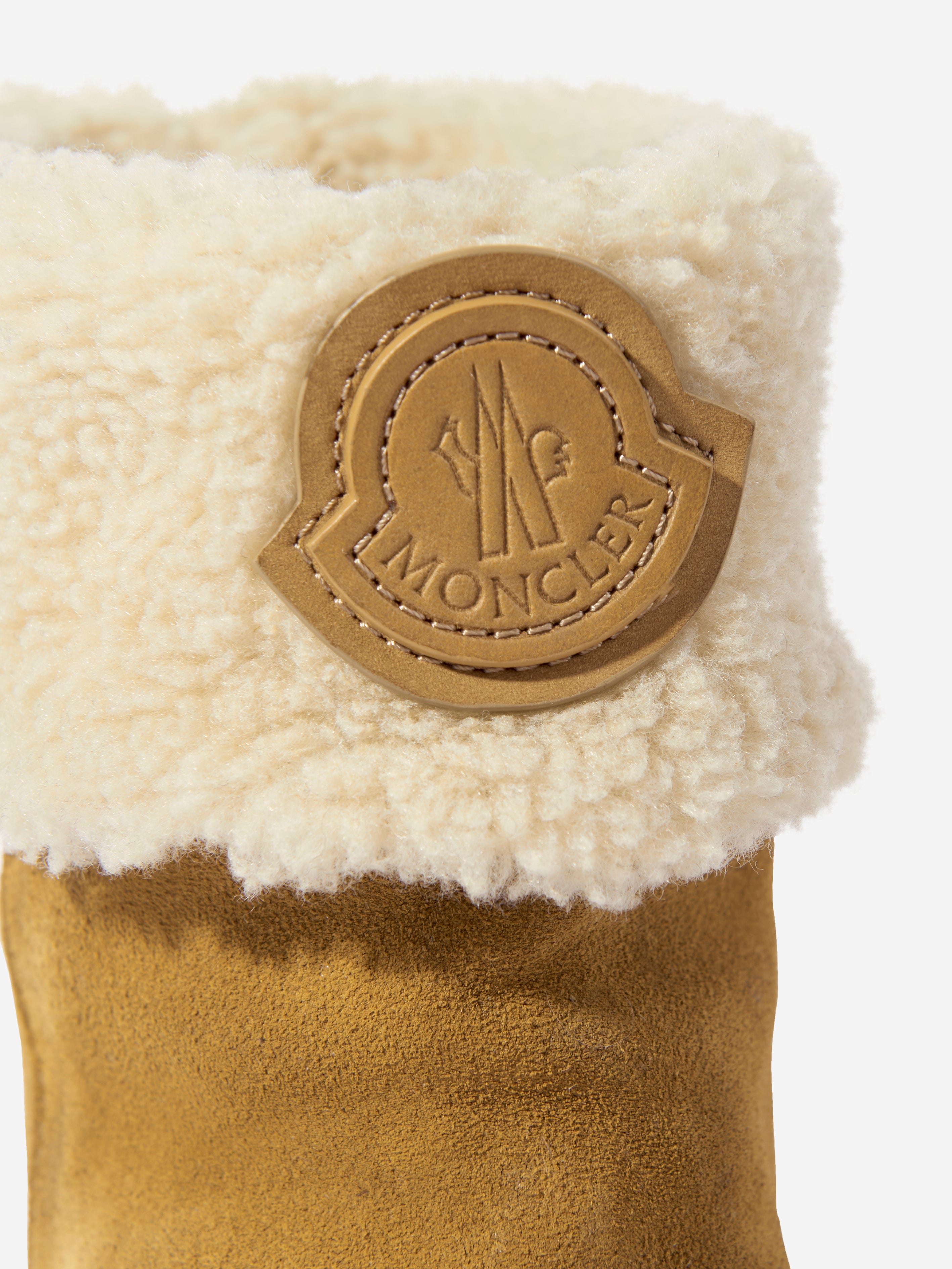 Moncler Enfant Kids Petit Aurea Mid Ankle Boots in Beige