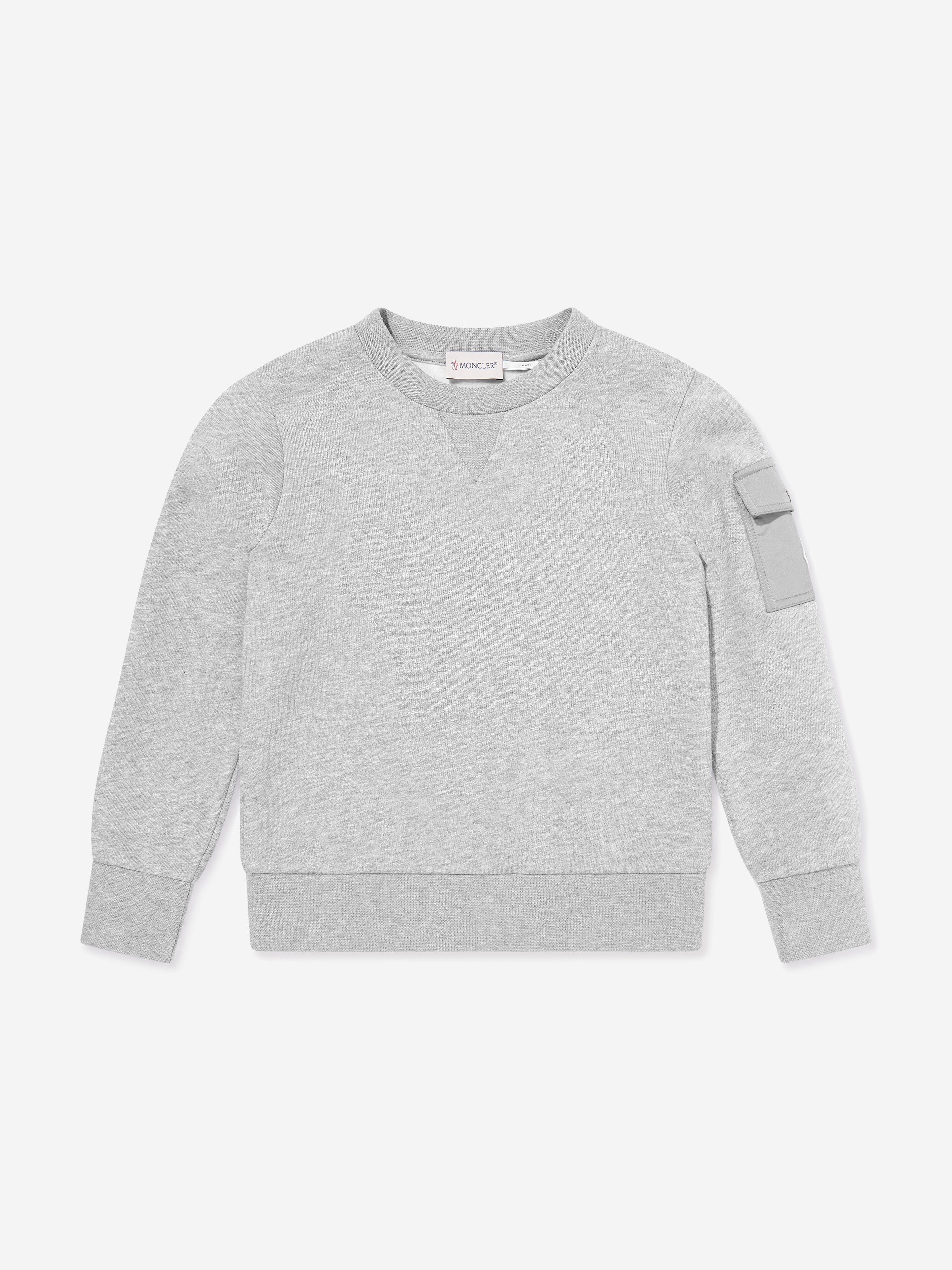 Moncler Enfant Boys Logo Sweatshirt in Grey