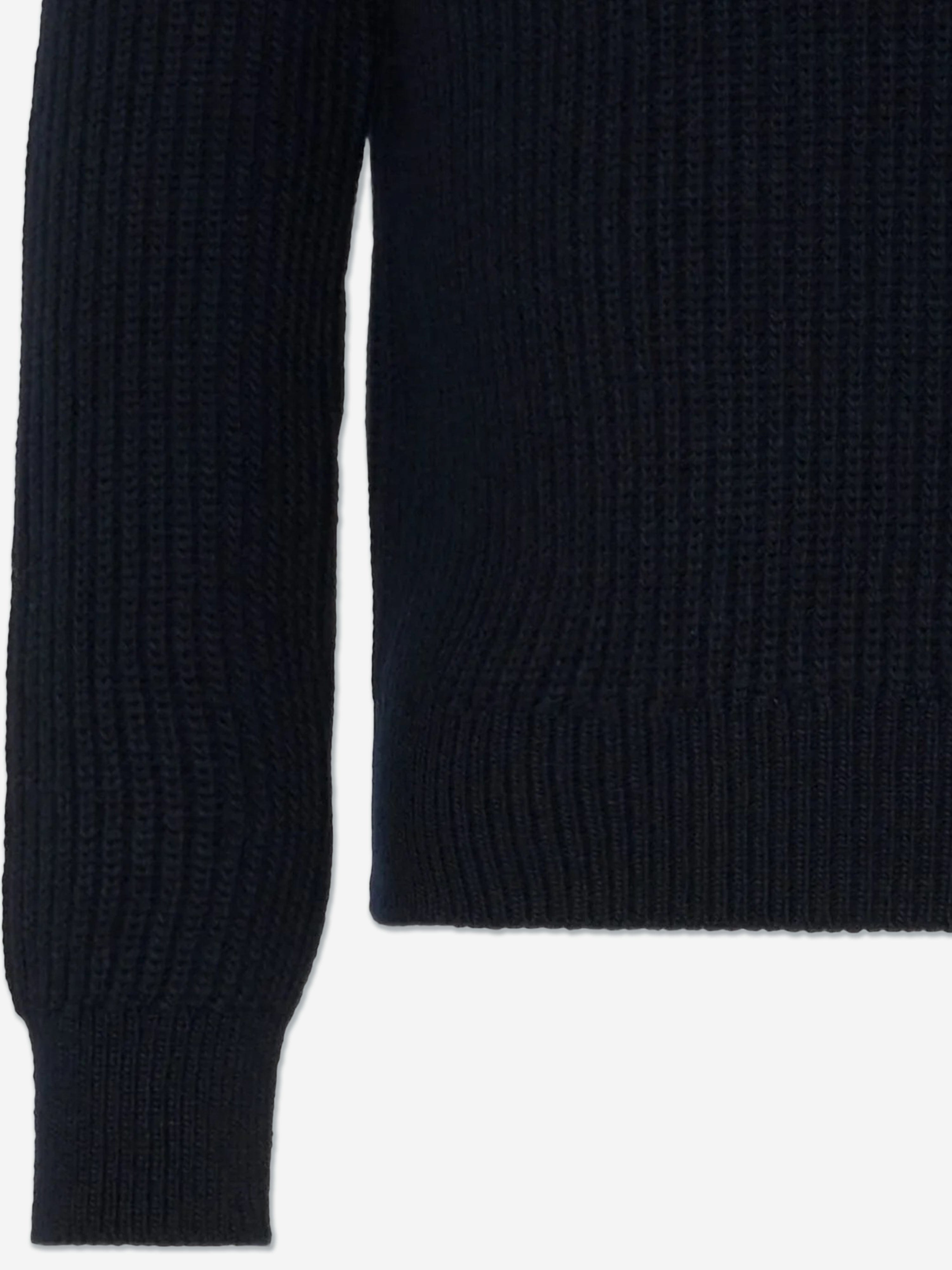 Moncler Enfant Boys Wool Logo Pocket Jumper in Navy